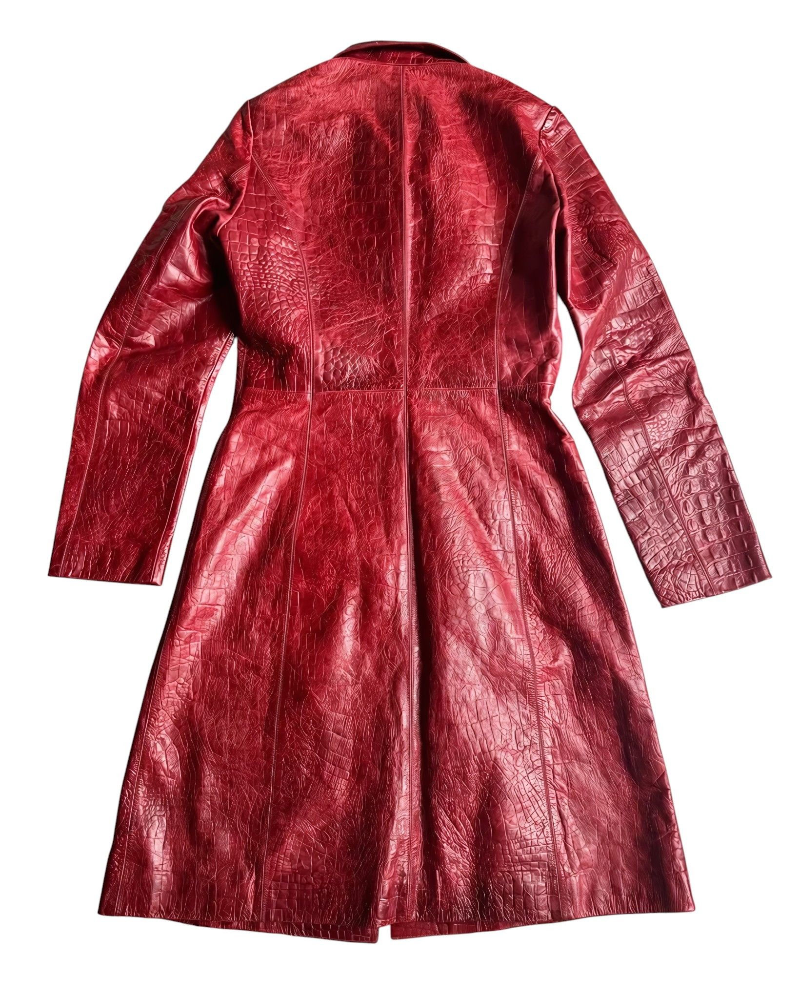 Roberto Cavalli F/W 2000 RUNWAY CROCODILE EMBOSSED LEATHER COAT Size S / US 4 / IT 40 - 6 Thumbnail