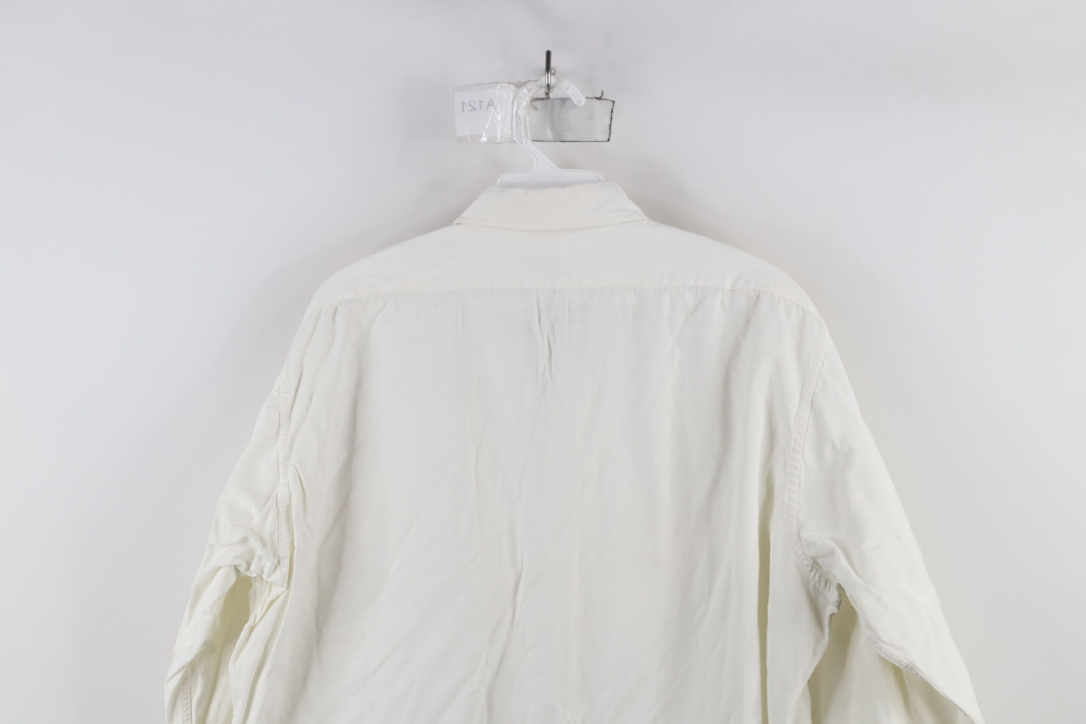 Vintage Vintage 50s 60s Military Uniform Collared Button Shirt White Size US XL / EU 56 / 4 - 12 Thumbnail