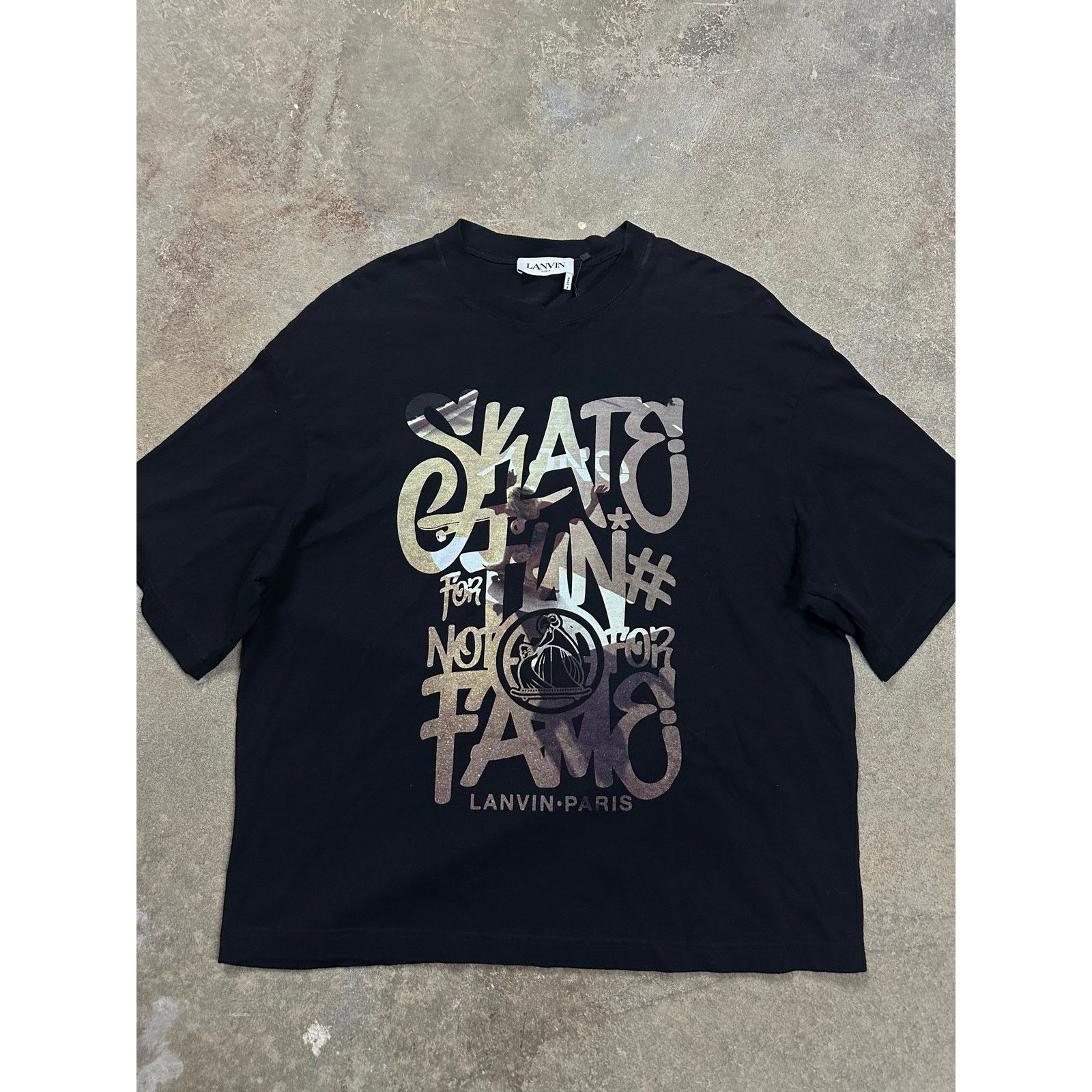 Lanvin Lanvin Curb Skate Tee Black Cream Used Small Size US S / EU 44-46 / 1 - 1 Thumbnail