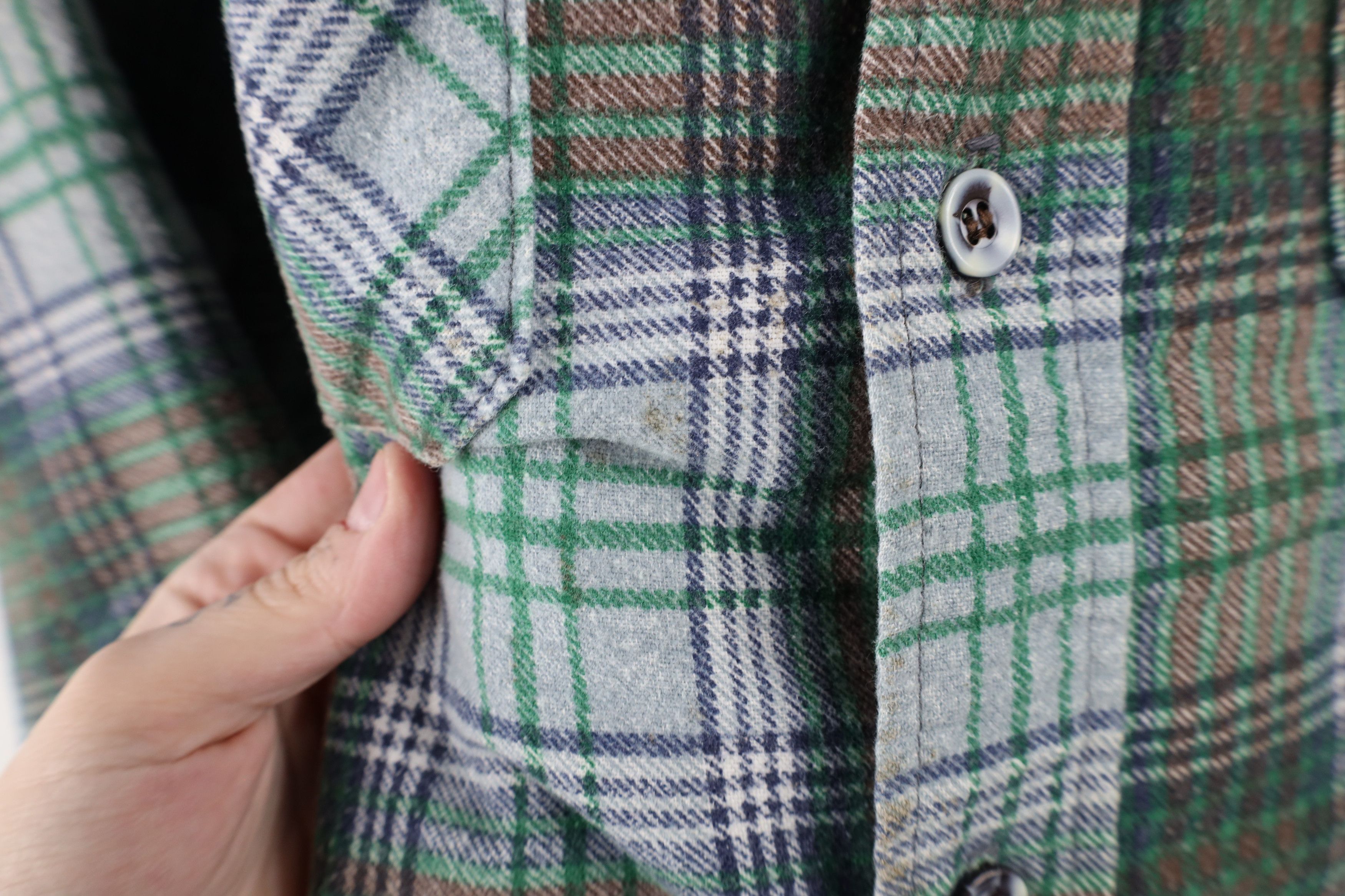 Vintage Vintage 70s Streetwear Flannel Button Shirt Jacket USA Size US XL / EU 56 / 4 - 4 Thumbnail