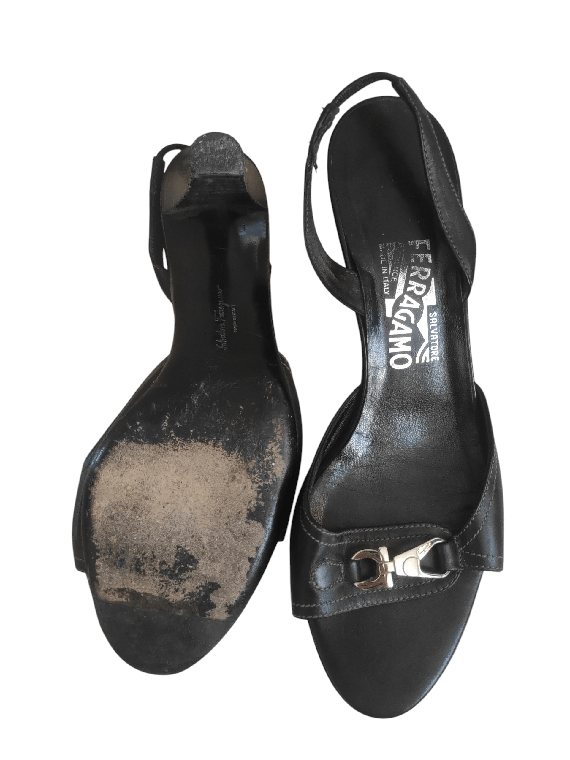 Salvatore Ferragamo Salvatore Ferragamo Black Strap Leather Sandals Size US 8 / IT 38 - 3 Thumbnail