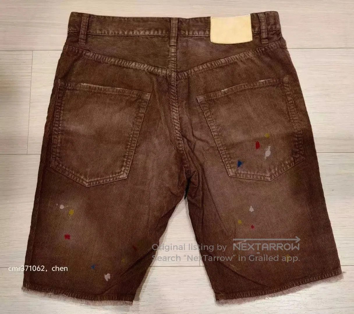 Visvim Brown Corduroy Shorts with Paint Splatters Size 30. Size US 30 / EU 46 - 5 Thumbnail