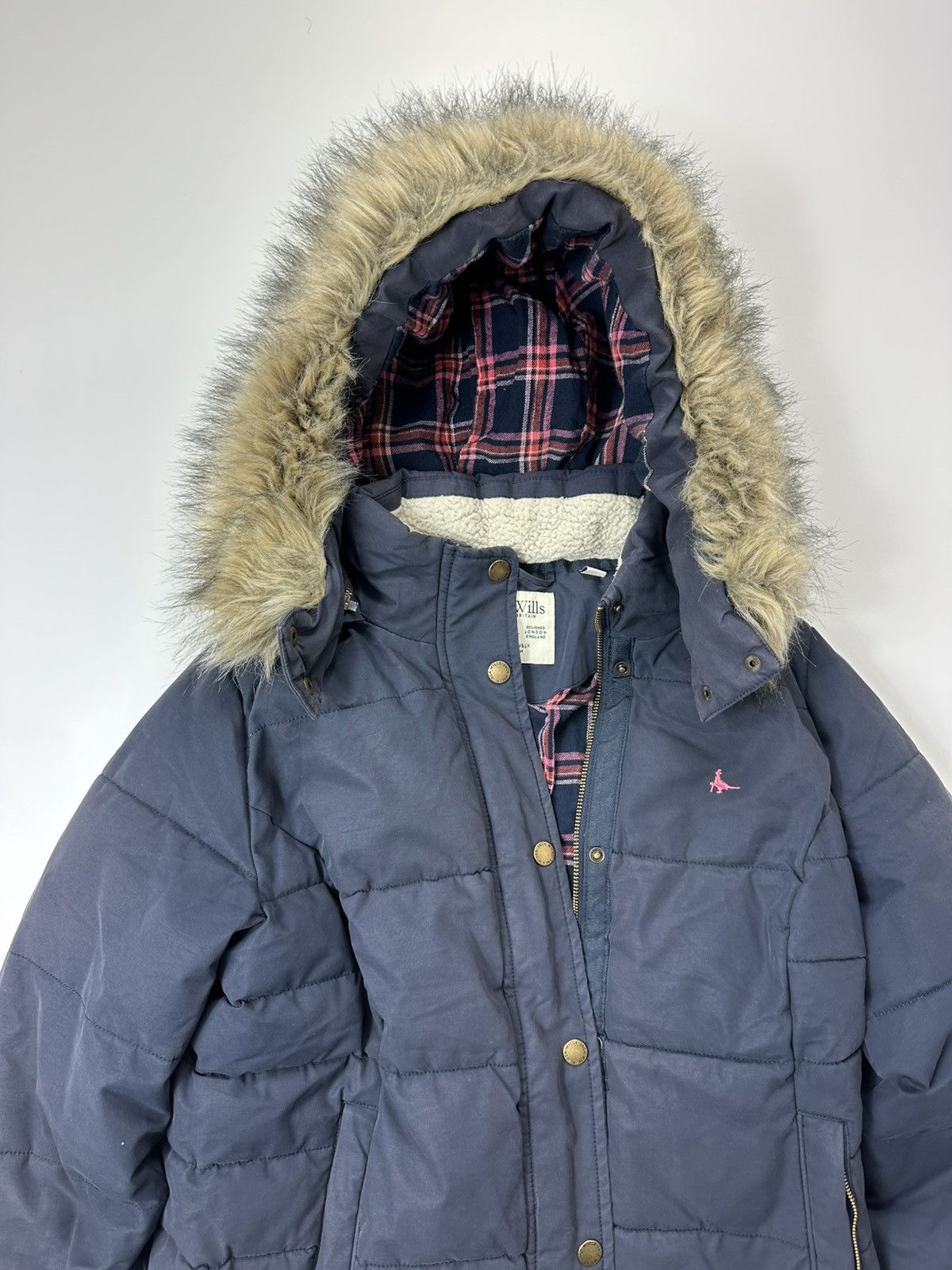 Jack Wills Jack Wills Faux Fur Jacket Logo Blue Y2K Style Size M / US 6-8 / IT 42-44 - 6 Thumbnail