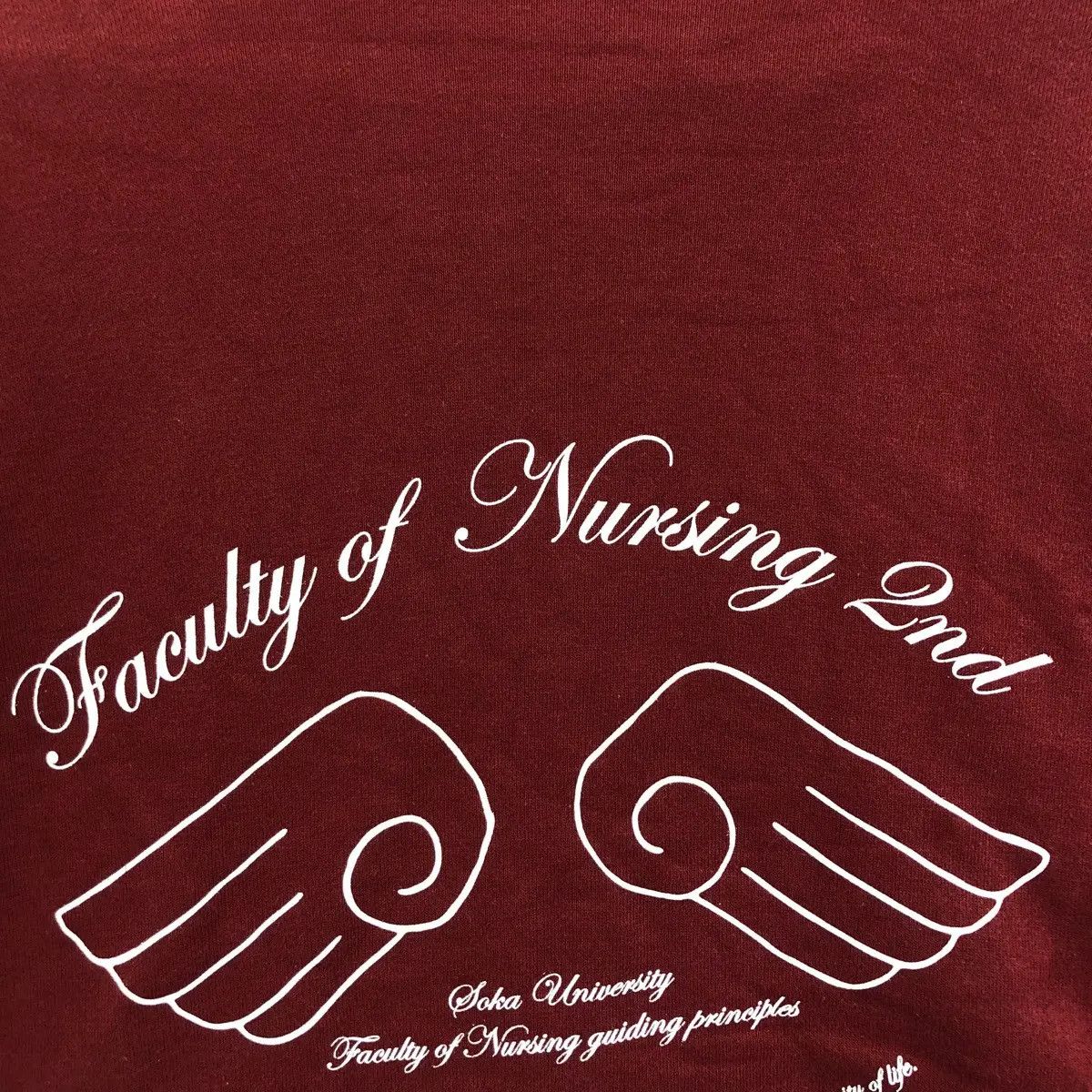 Vintage Vtg SOKA UNIVERSITY NURSING Faculty Red Hoodie Size M / US 6-8 / IT 42-44 - 8 Thumbnail