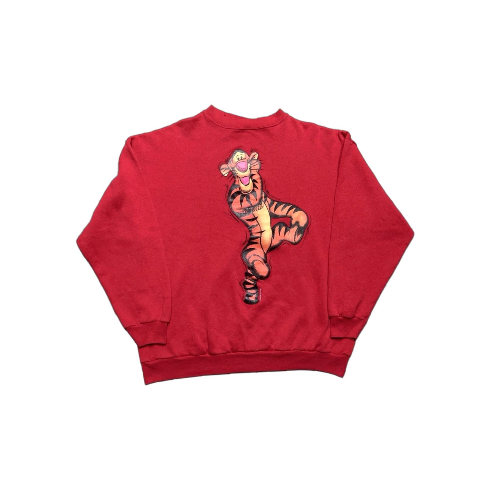 Disney VINTAGE Sweatshirt Tiger Disney Cartoon Tigger Red Pullover Adult XL Men Crewneck Size US XL / EU 56 / 4 - 1 Thumbnail