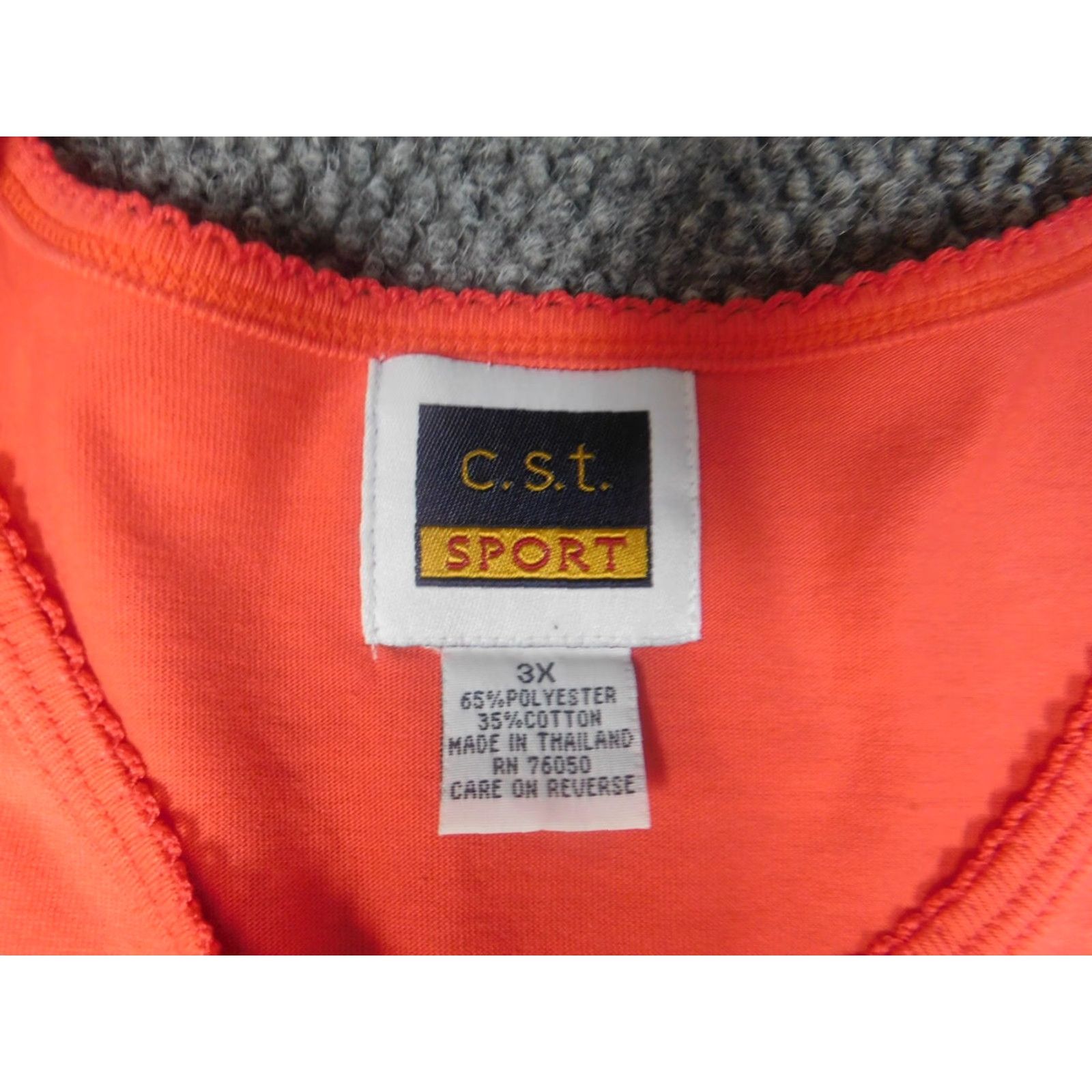 Vintage CST Womens Blouse 3X Pink Henley Button Pullover Short Sleeve Casual Cotton Polyester Down - Plus Size Women Blouse Size XXL / US 16-18 / IT 52-54 - 6 Thumbnail