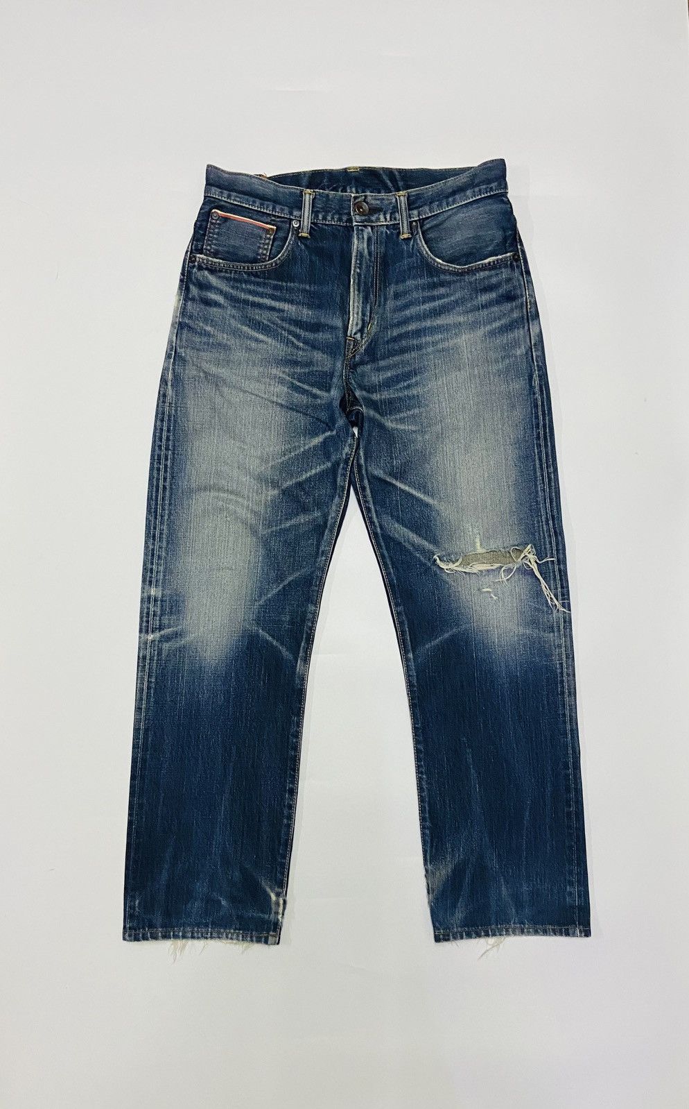 Edwin Vintage Edwin 505XX Orange Tag Selvedge Distressed Size US 32 / EU 48 - 1 Thumbnail