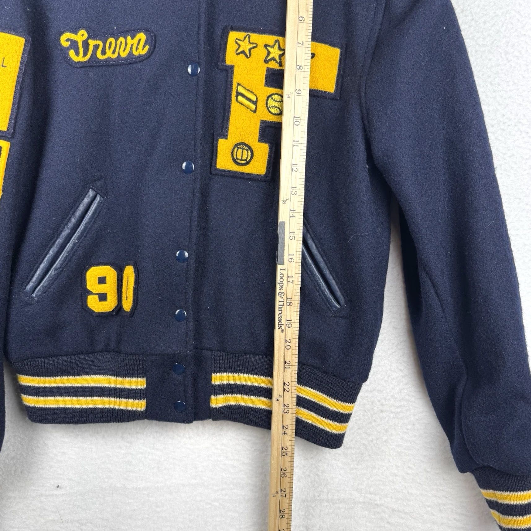 Vintage VINTAGE 80s Skookum Letterman Varsity Jacket Size 42 Zip Hood Eagle Chain Stitch Size US XS / EU 42 / 0 - 7 Thumbnail