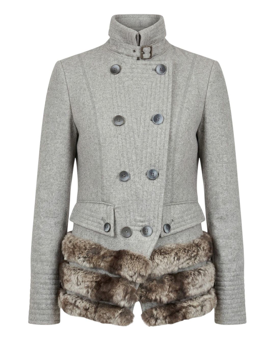 Roberto Cavalli RABBIT FUR WOOL COAT JACKET Size M / US 6-8 / IT 42-44 - 1 Thumbnail