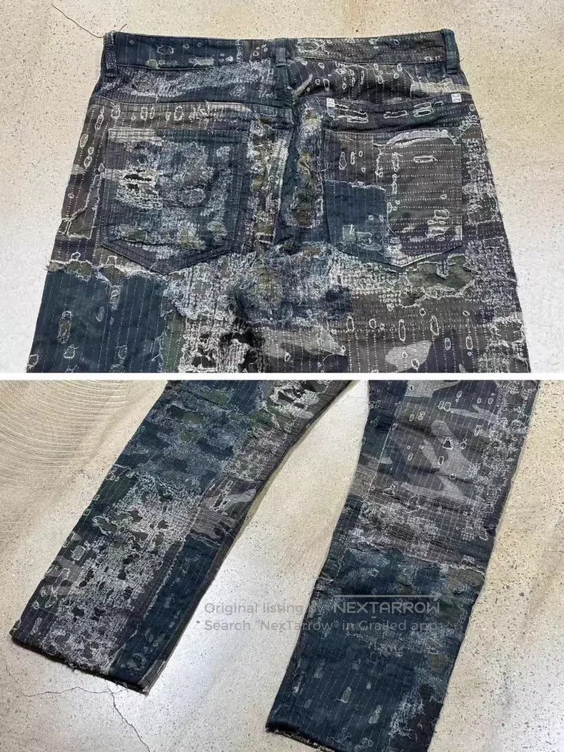Givenchy Givenchy Original Ripped Camo Destroyed Denim Pants Size US 34 / EU 50 - 6 Thumbnail