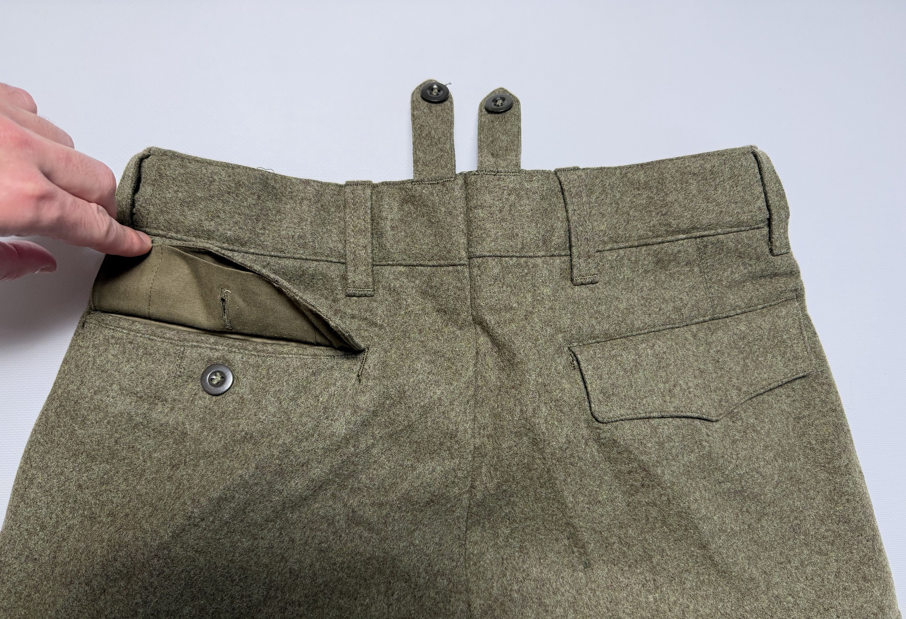 Vintage NIEMANN & CO 1960s German Military Wool Cargo Combat Pants Size US 31 - 7 Thumbnail