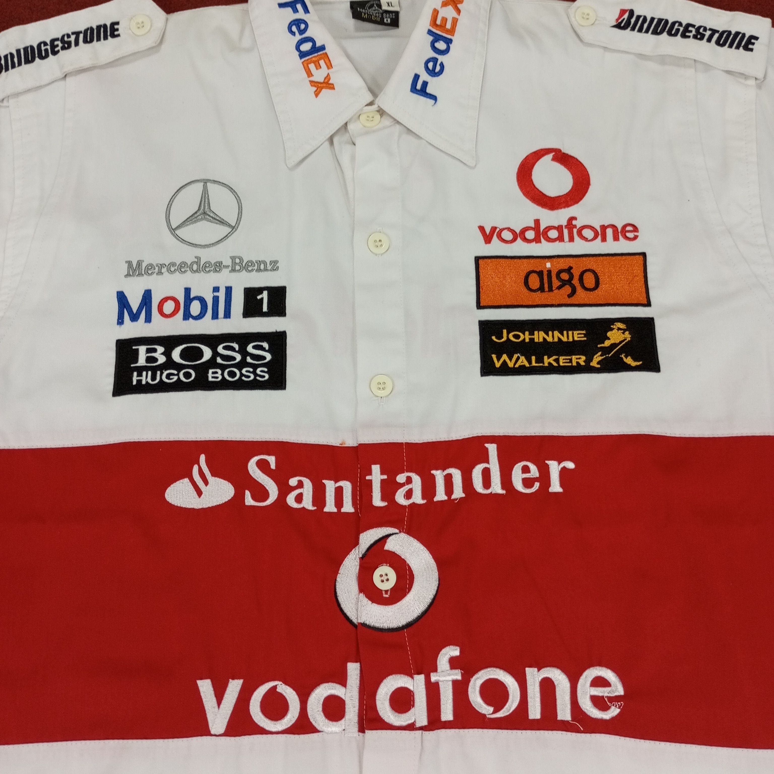 Mercedes-Benz × Vintage Mercedes Benz Santander Vodafone Workwear Style Shirt Size US L / EU 52-54 / 3 - 2 Thumbnail