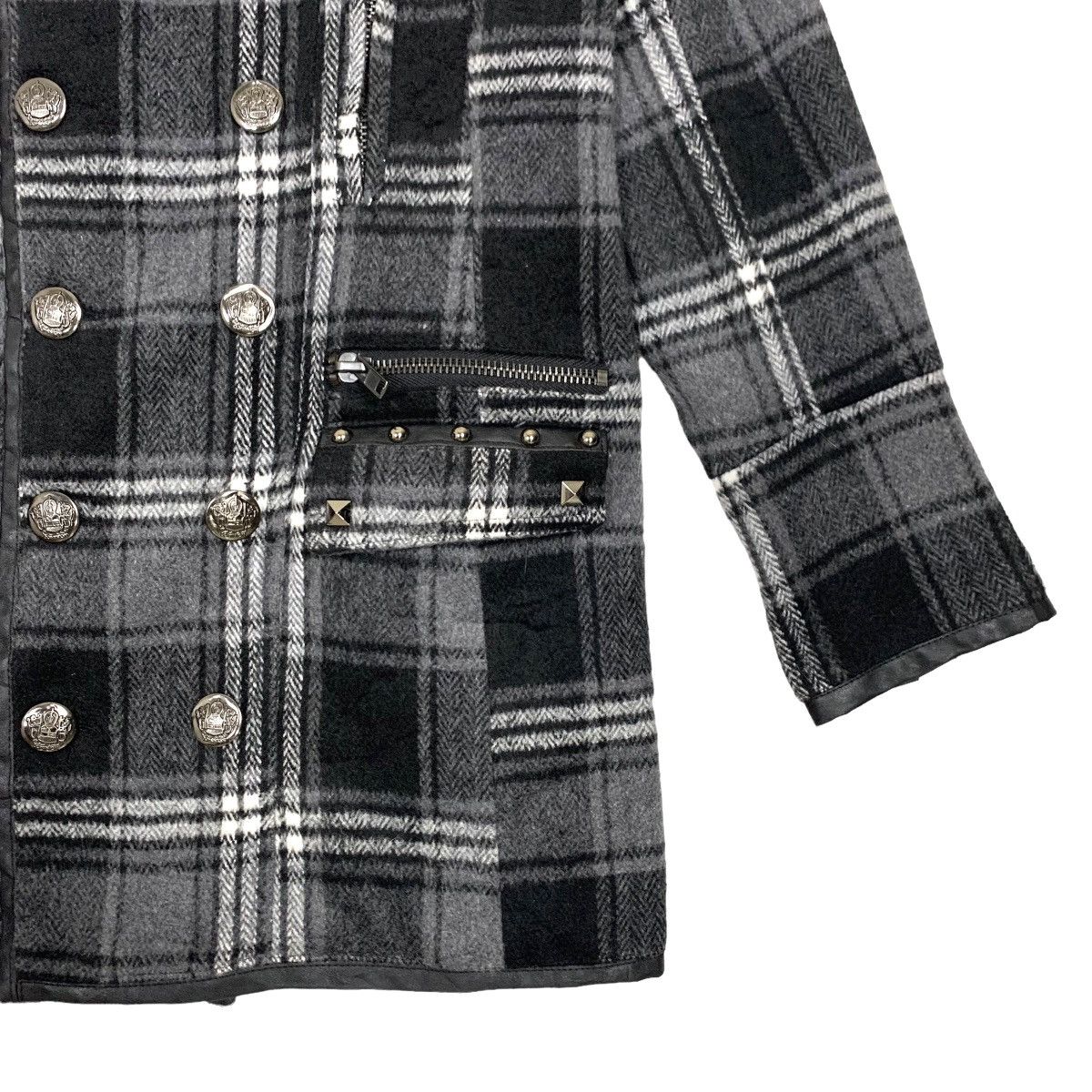Japanese Brand Vintage Sexpot Revenge Punk Wool Double Breasted Trench Coat Size M / US 6-8 / IT 42-44 - 7 Thumbnail
