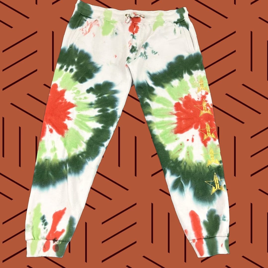 Vintage Jeffree Star Fashion Sweatpants Adult Mens 2XL / 30" White Tie Dye Athleisure Mens Regular Cotton Polyester Tie Dye Sweatpants Size US 39 - 1 Thumbnail