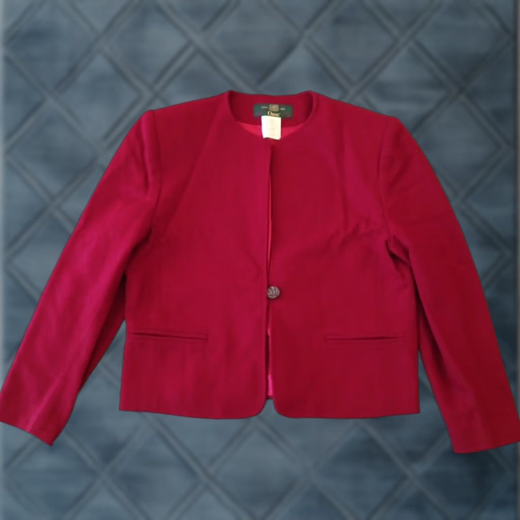 Orvis Orvis Blazer Womens Size 4P Red Wool One Button Long Sleeve Lined Size S / US 4 / IT 40 - 1 Thumbnail