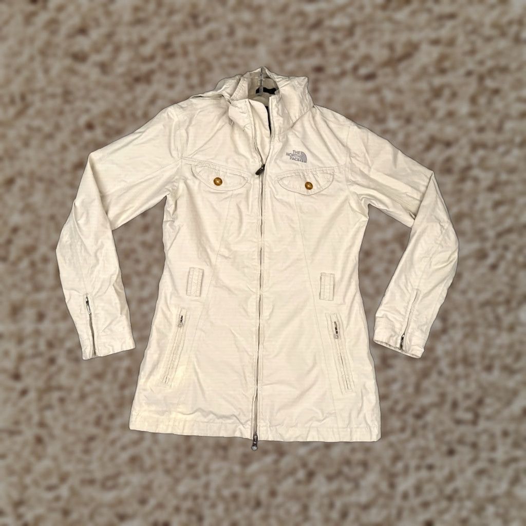 The North Face The North Face Jacket Womens Small Ivory Full Zip Hooded HyVent Nylon Shell Walk Size S / US 4 / IT 40 - 1 Thumbnail