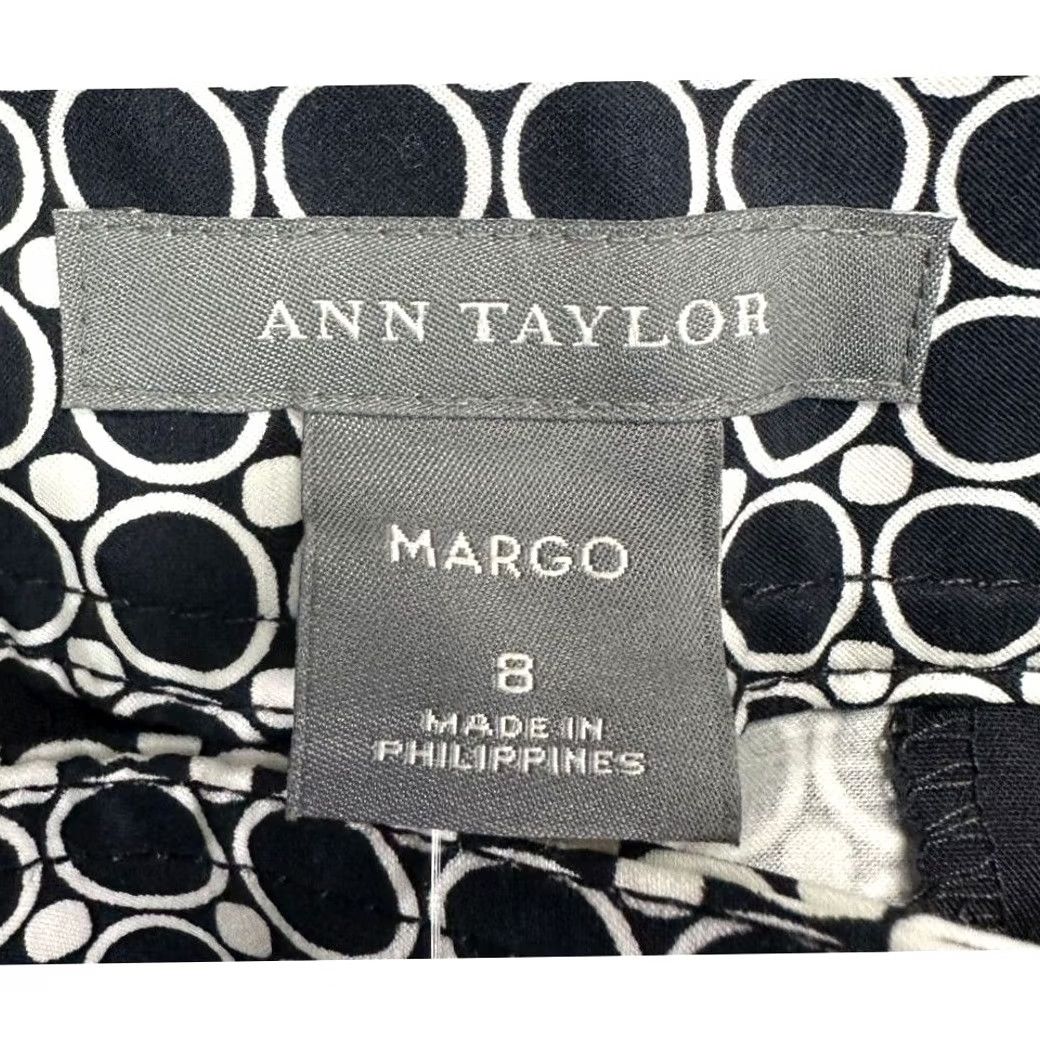 Ann Taylor Ann Taylor Capri Pants Womens 8 Black Polka Dot Stretch Hi-Rise Casual Pockets Womens Size 30" / US 8 / IT 44 - 3 Thumbnail