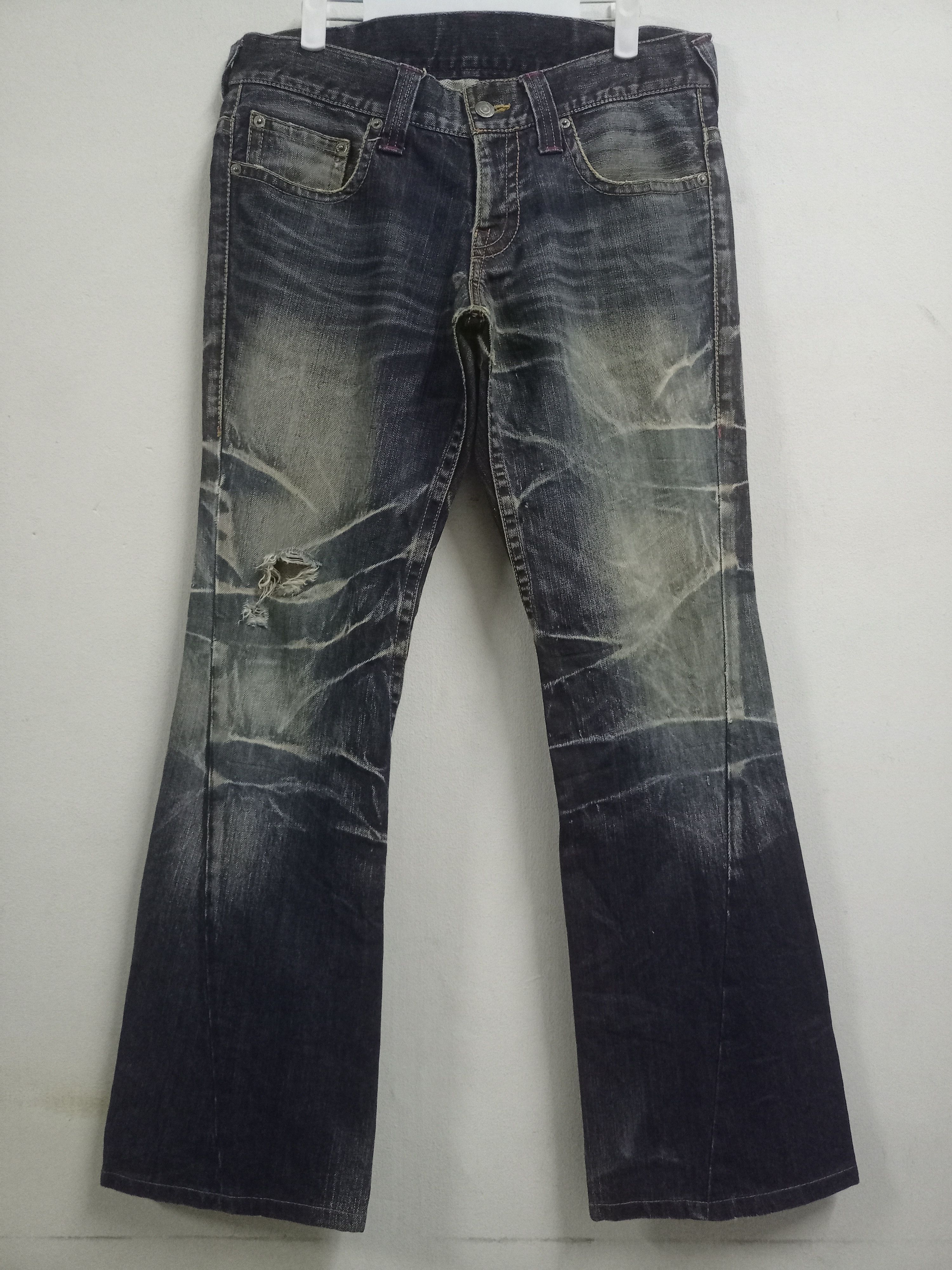 Tornado Mart Vintage Japanese Tornado Mart Mud Wash Distress Flare Jeans Size US 32 / EU 48 - 1 Thumbnail