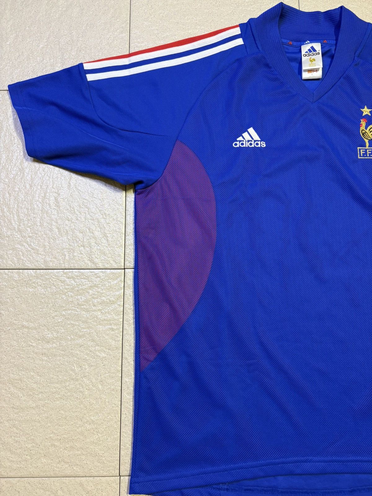 Adidas Vintage 2002-2004 Adidas France Home Football Soccer Jersey Size US L / EU 52-54 / 3 - 4 Thumbnail