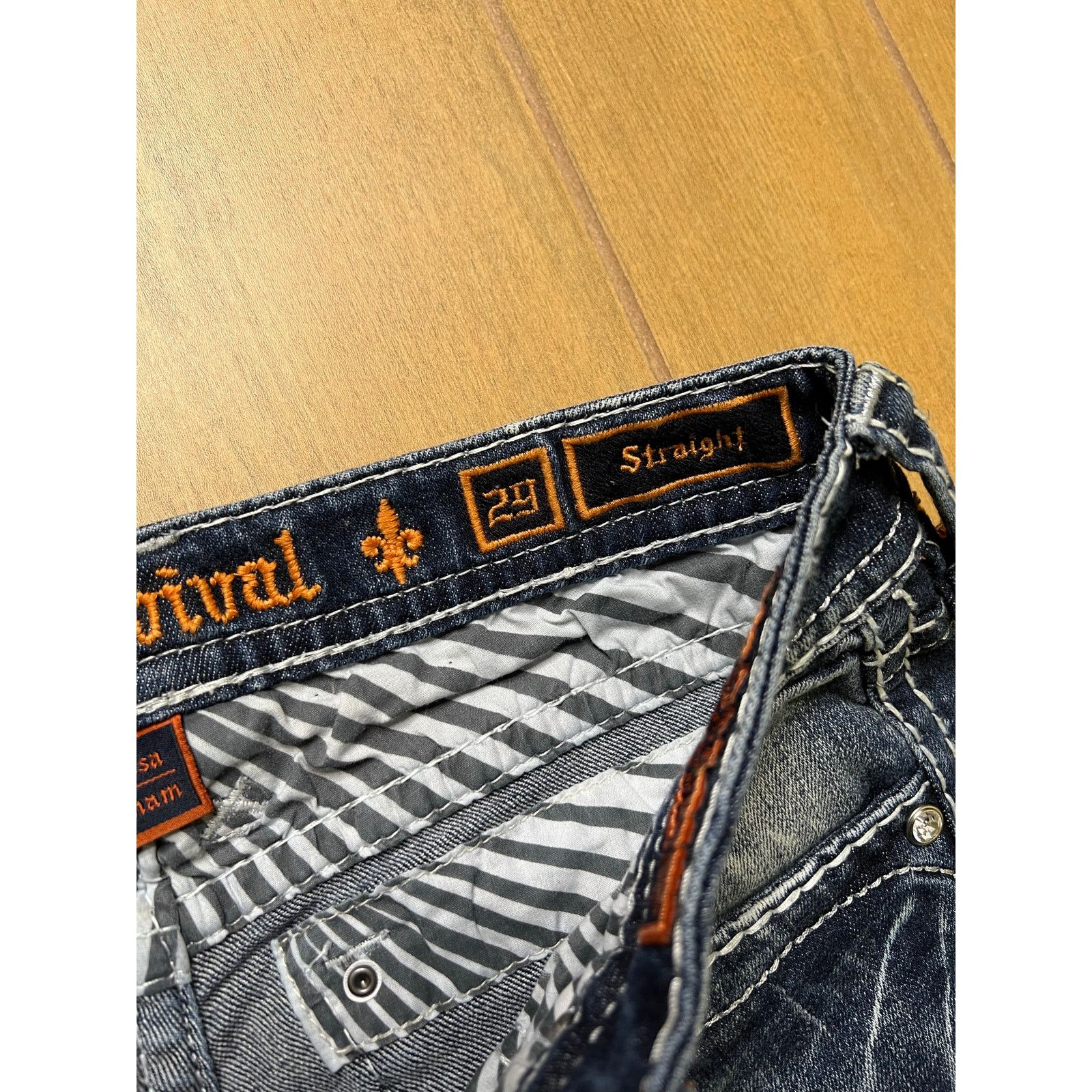 Rock Revival Rock Revival Embellished Low Rise Sargon Straight Denim 29 Size 29" - 10 Thumbnail