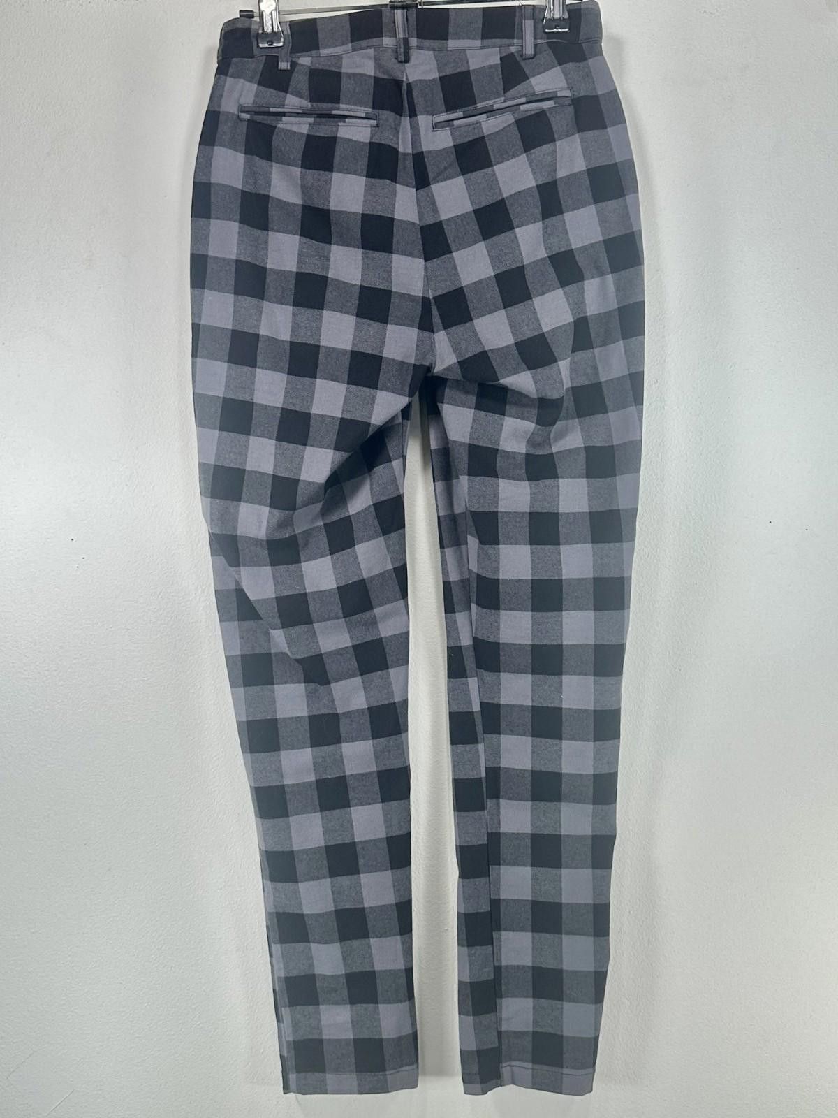 Dangerfield Dangerfield Men's XS 26/28 Black Gray Checked Chinos Size US 28 / EU 44 - 2 Thumbnail
