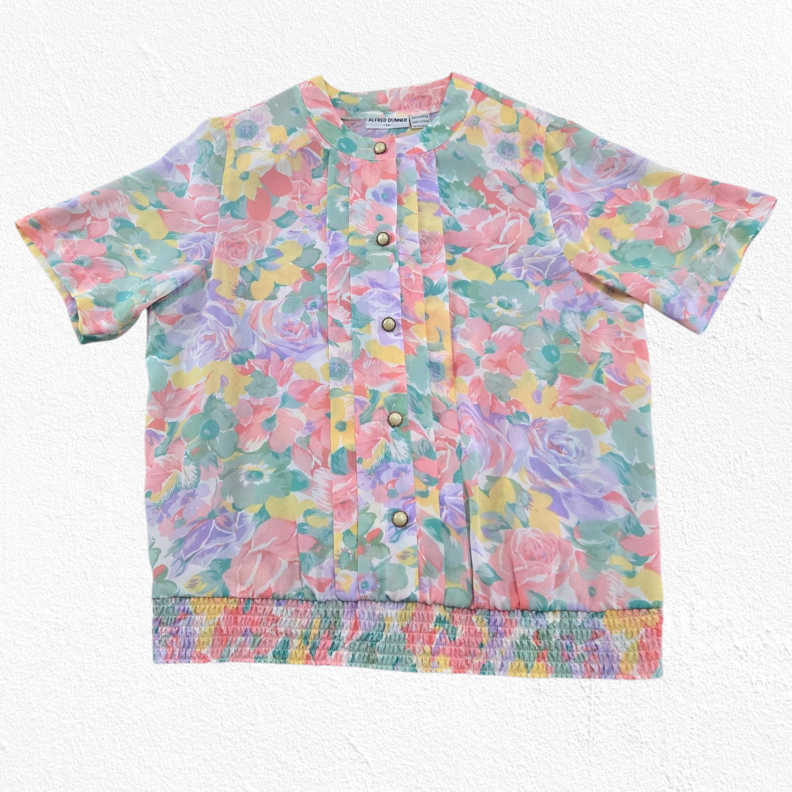 Vintage Vintage 90s Alfred Dunner Pastel Floral Blouse Size 14 Size XL / US 12-14 / IT 48-50 - 2 Thumbnail