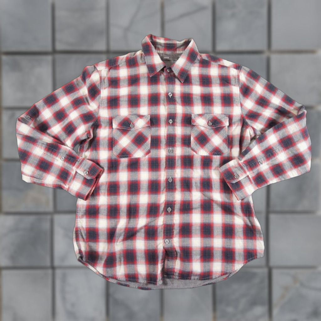 Vince Vince Mens XL Red Button-Up Shirt Plaid Check Long Sleeve Collared Classic Preppy Size US XL / EU 56 / 4 - 1 Thumbnail