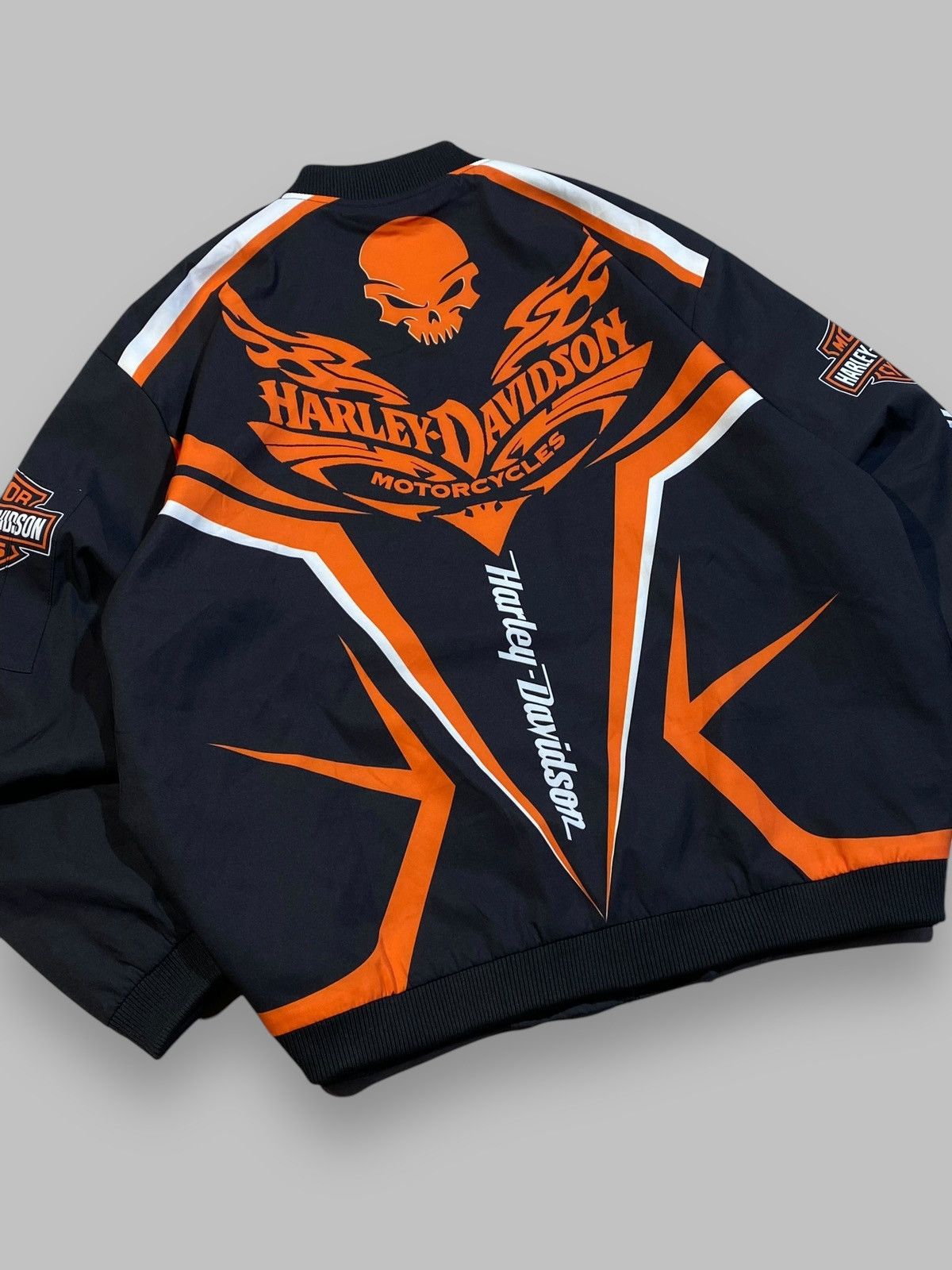 Harley Davidson 🔥 HARLEY DAVIDSON BIKER JACKET Y2K FLAMES PUNK ROCK VIBES Size US XL / EU 56 / 4 - 8 Thumbnail