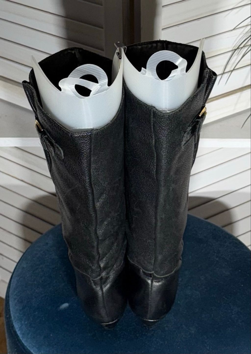 Vintage Vintage Pirate style knee high boots leather black sz 7 (M) Size US 7 / IT 37 - 4 Thumbnail