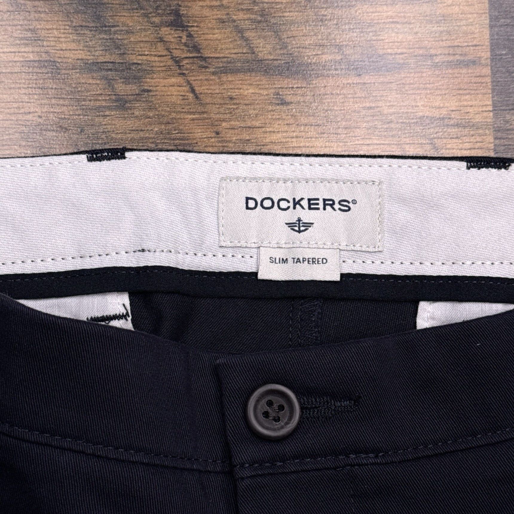 Dockers DOCKERS Slim Khakis Pants Mens 34x32 Navy Blue Tapered Stretch Flat Front Casual Workwear - New Size US 34 / EU 50 - 6 Thumbnail