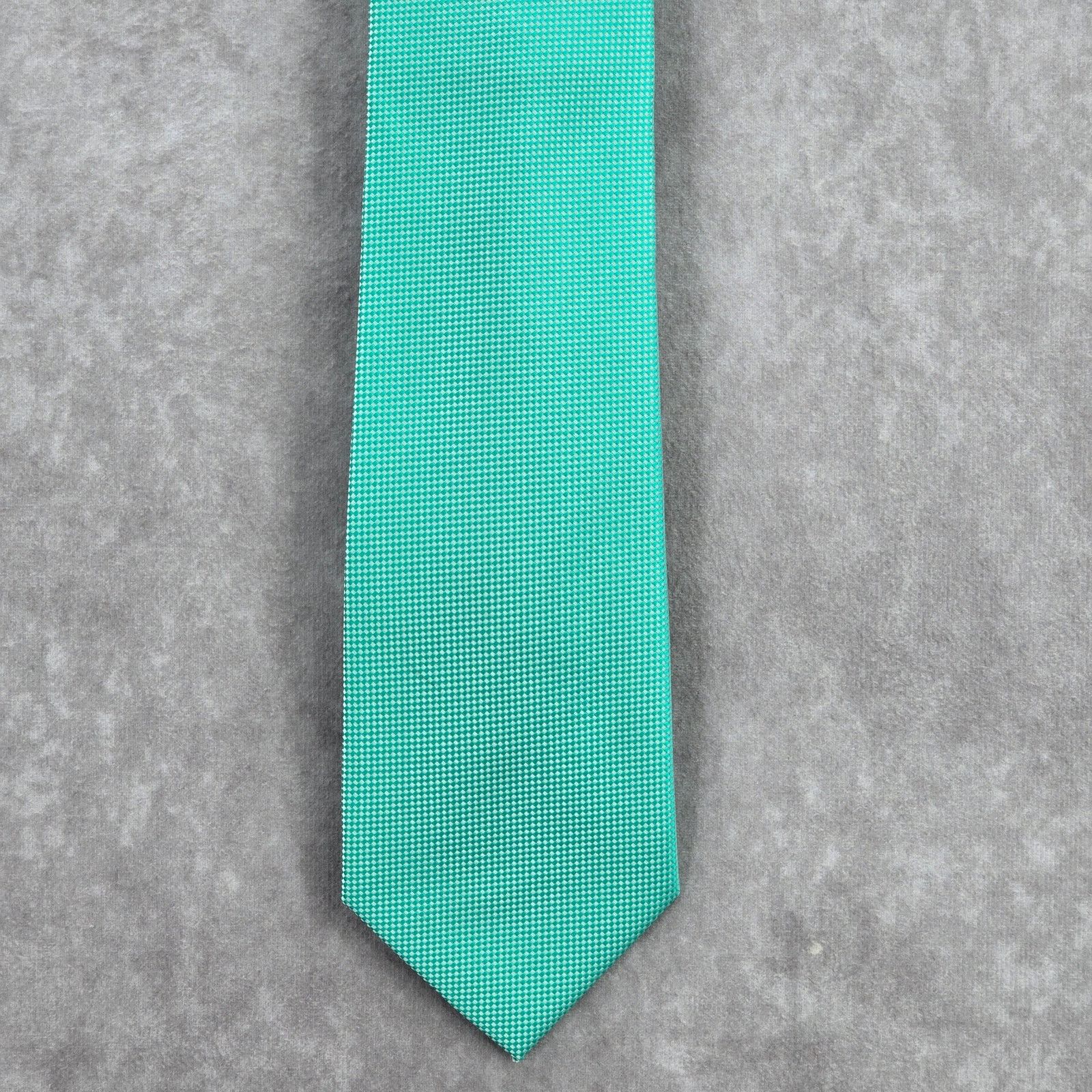 Countess Mara Countess Mara Green Silver Checker Stripe Neck Tie Size 28 - 1 Thumbnail