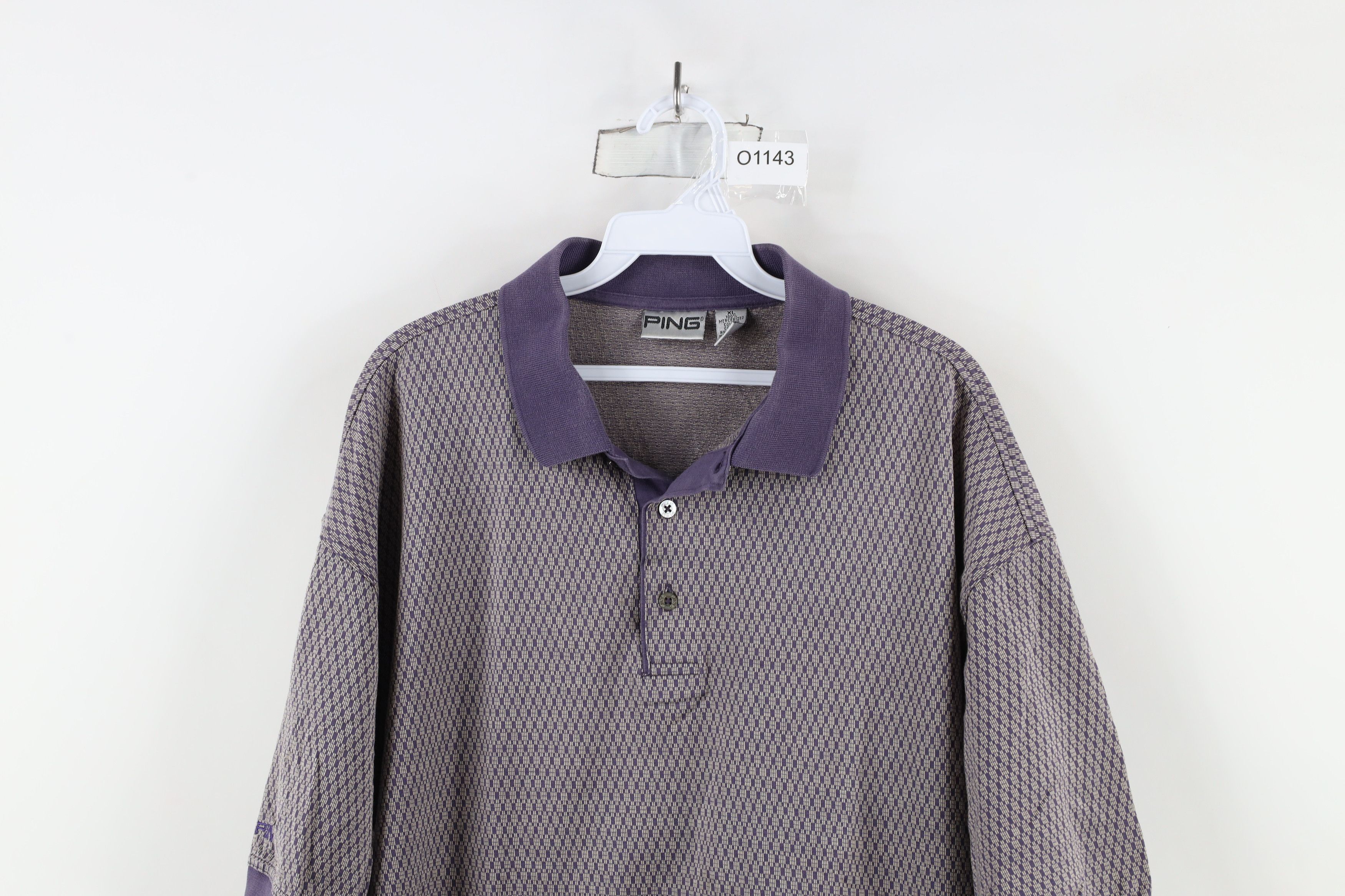 Vintage Vintage 90s Ping Golf Spell Geometric Knit Polo Shirt Purple Size US XL / EU 56 / 4 - 2 Thumbnail