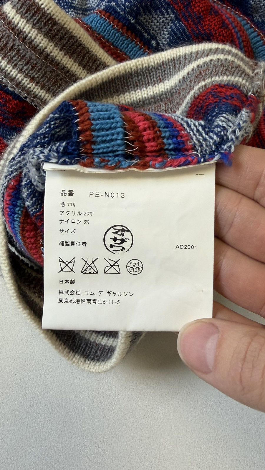Comme des Garcons S/S 02 Patterned Wool Mixed Tension Sweater Size US M / EU 48-50 / 2 - 11 Thumbnail
