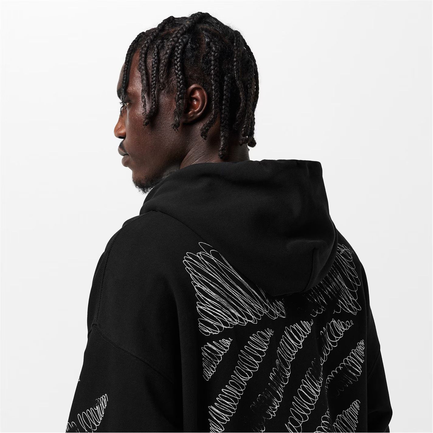 Off-White o1g2r1mq0226 Scrib Diag Pullover Hoodie In Black Size US S / EU 44-46 / 1 - 5 Thumbnail