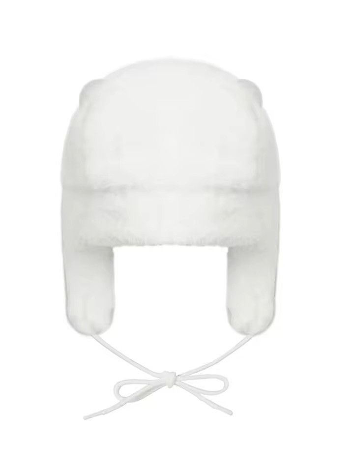 Other Warm Ushanka Hat White bear Size ONE SIZE - 3 Thumbnail