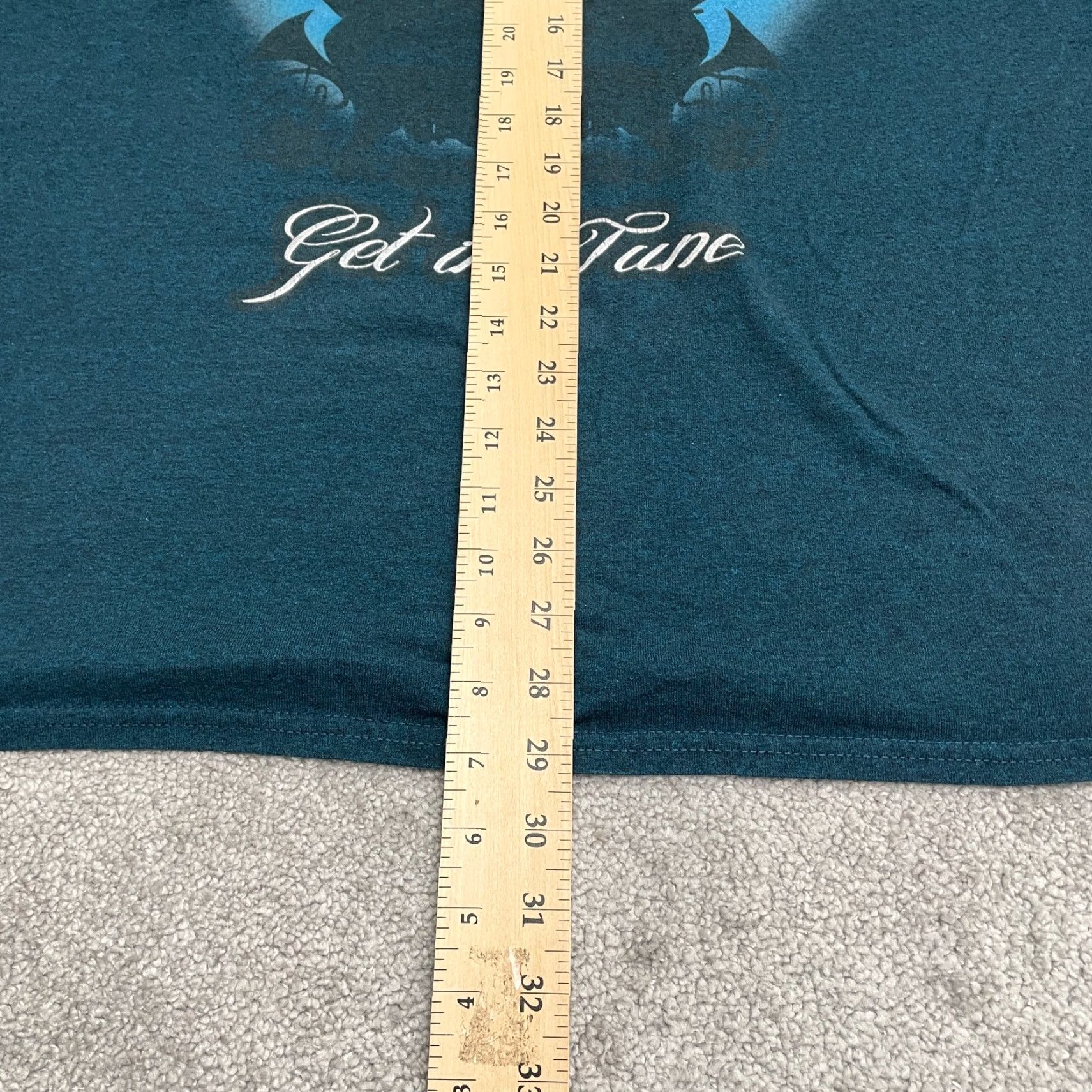 Altea Unbranded Graphic T-Shirt Mens XL Teal Green Crew Neck Short Sleeve Band Tee Top Size US XL / EU 56 / 4 - 5 Thumbnail
