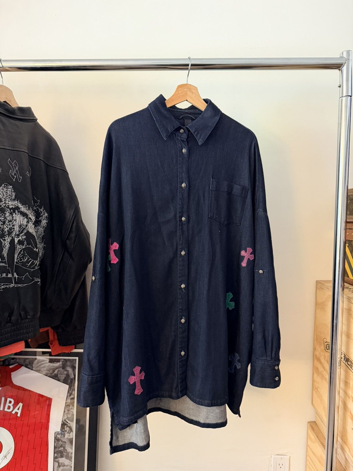 Chrome Hearts Chrome Hearts Multi Color Denim Button Up Size US XXL / EU 58 / 5 - 5 Thumbnail