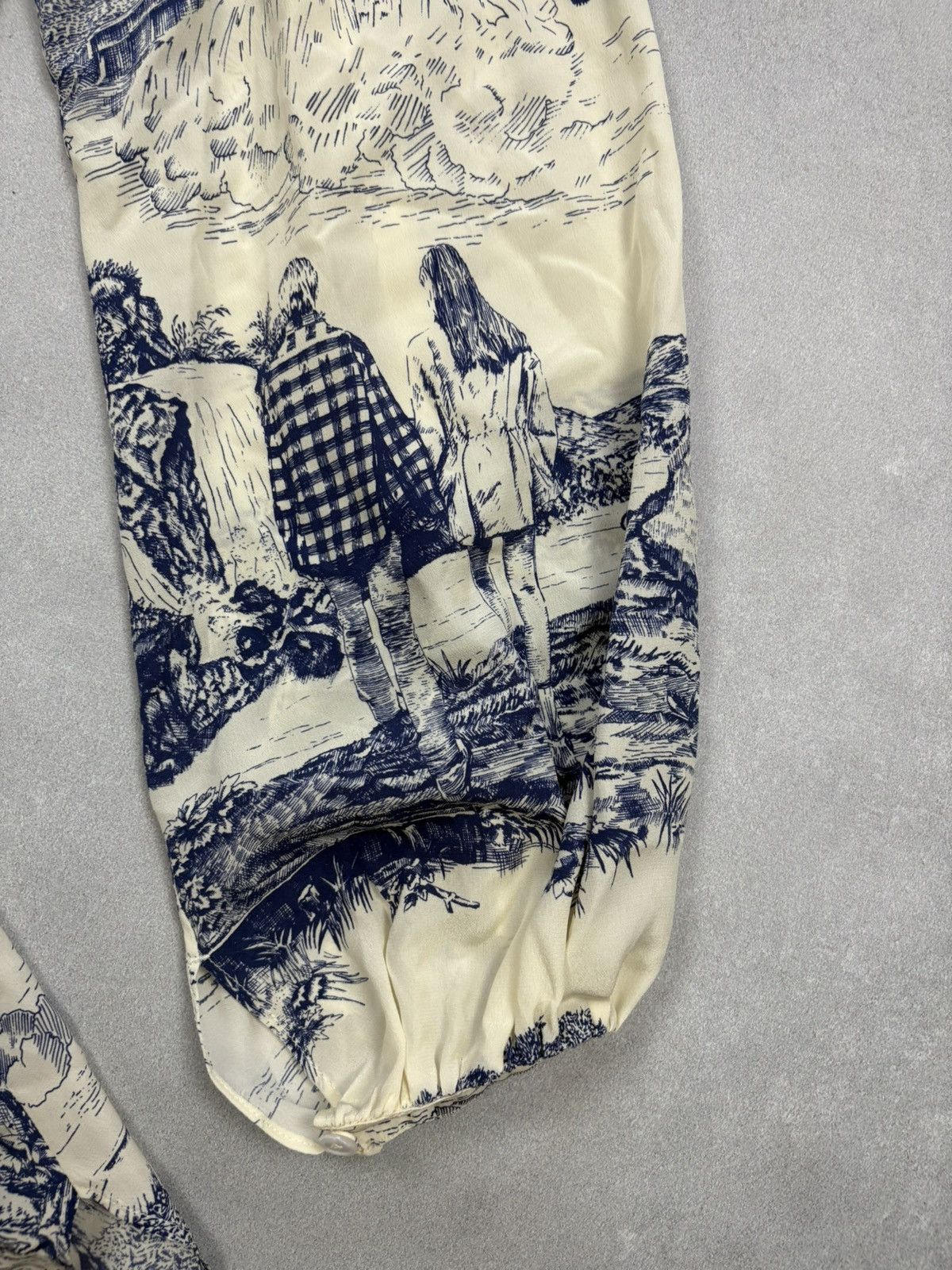 Chloe Arhival Chloé White & Blue Silk Toile Print Dress France 40 Size M / US 6-8 / IT 42-44 - 3 Thumbnail