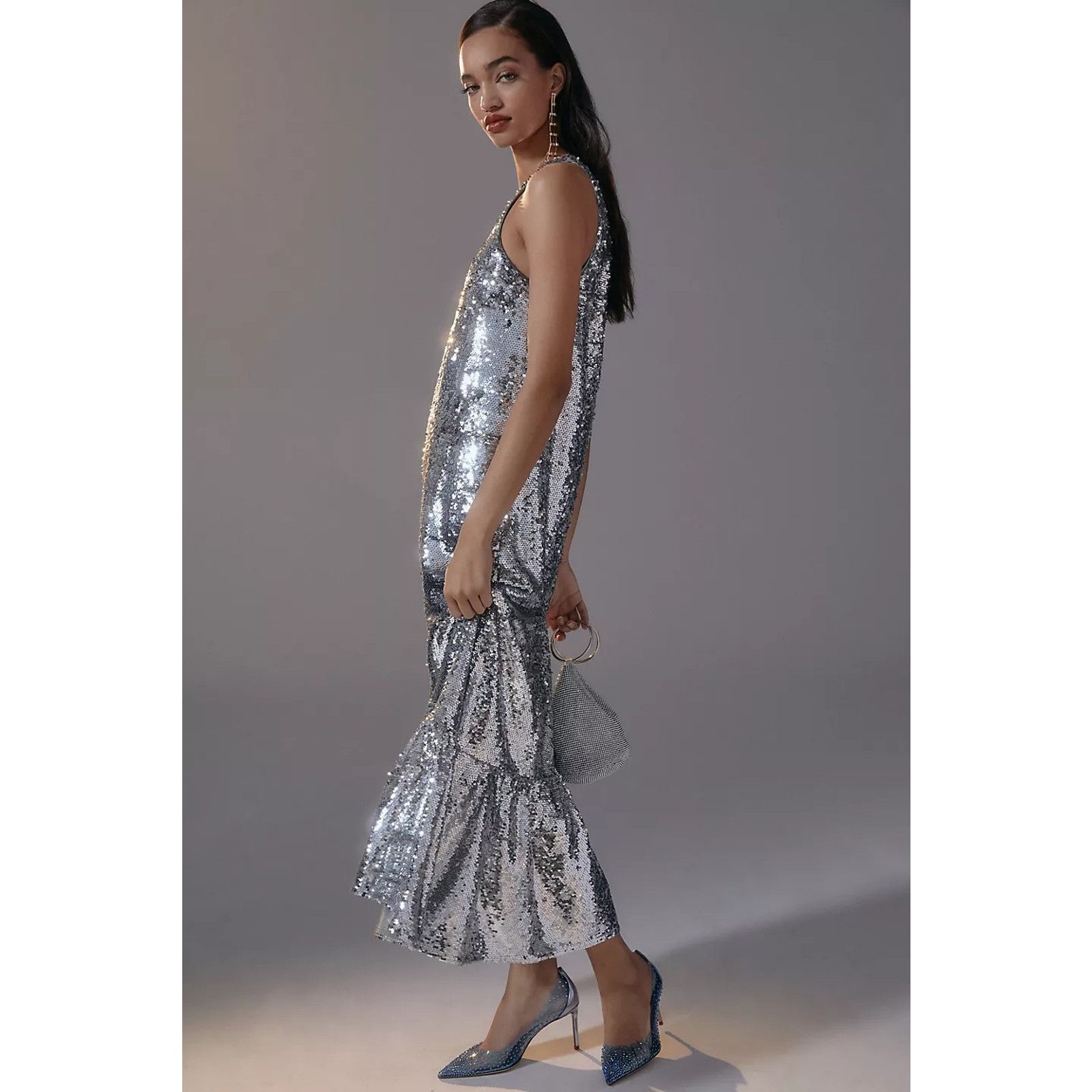 Anthropologie New Anthropologie Maeve One-Shoulder Sequin Dress $230 XS Size XS / US 0-2 / IT 36-38 - 3 Thumbnail