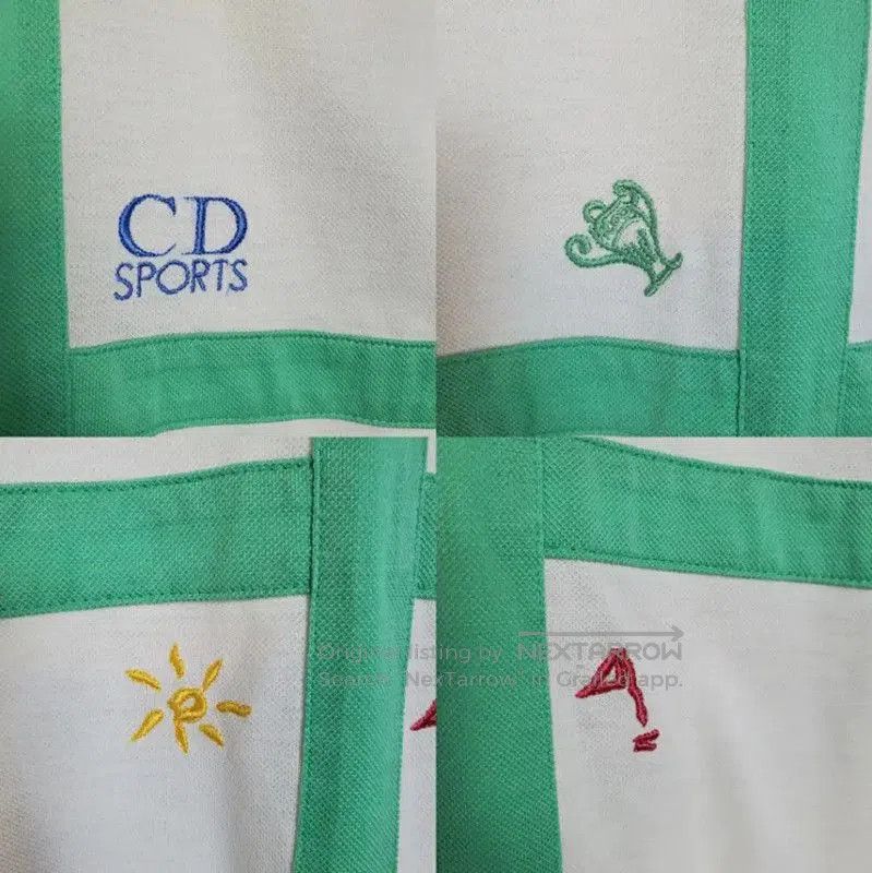 Dior Dior White Cotton Men's Polo with Green Accents . Size US M / EU 48-50 / 2 - 7 Thumbnail