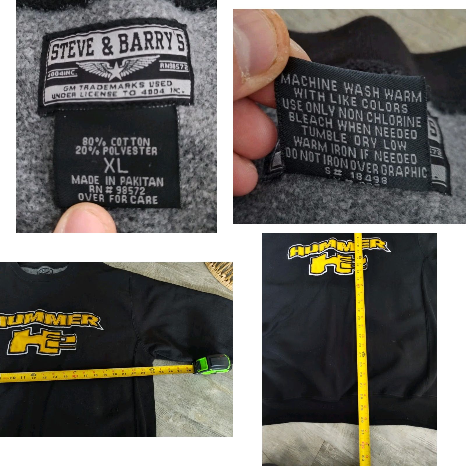Vintage VINTAGE Steve & Barry's Crewneck Sweatshirt Men XL Black Hummer H2 SUV Car Embroidered Heavyweight Size US XL / EU 56 / 4 - 8 Thumbnail