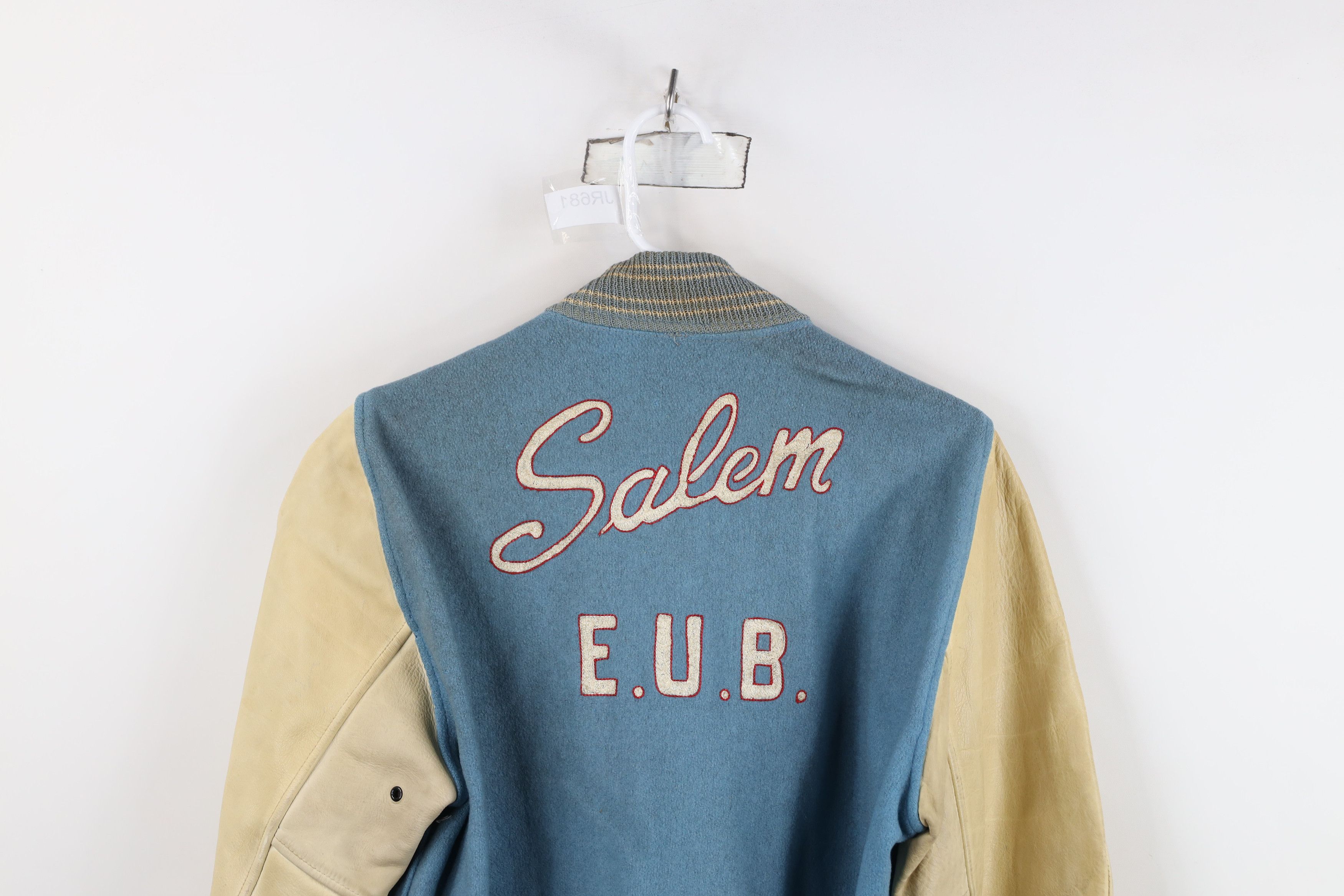 Vintage Vintage 50s Wool Leather Chain Stitch Varsity Jacket USA Size US L / EU 52-54 / 3 - 14 Thumbnail