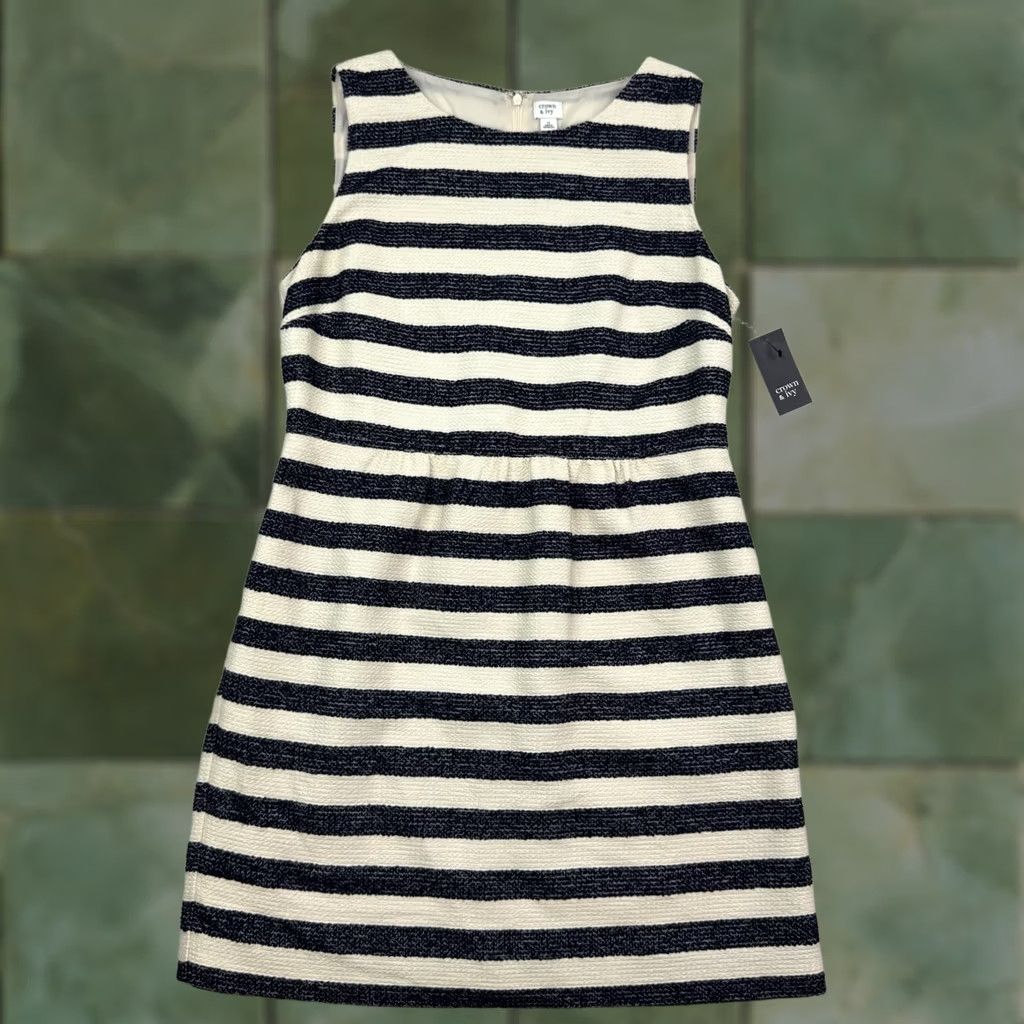 Vintage NWT Crown & Ivy Striped Dress Womens 12 Above Knee Deadstock Target Size XL / US 12-14 / IT 48-50 - 1 Thumbnail