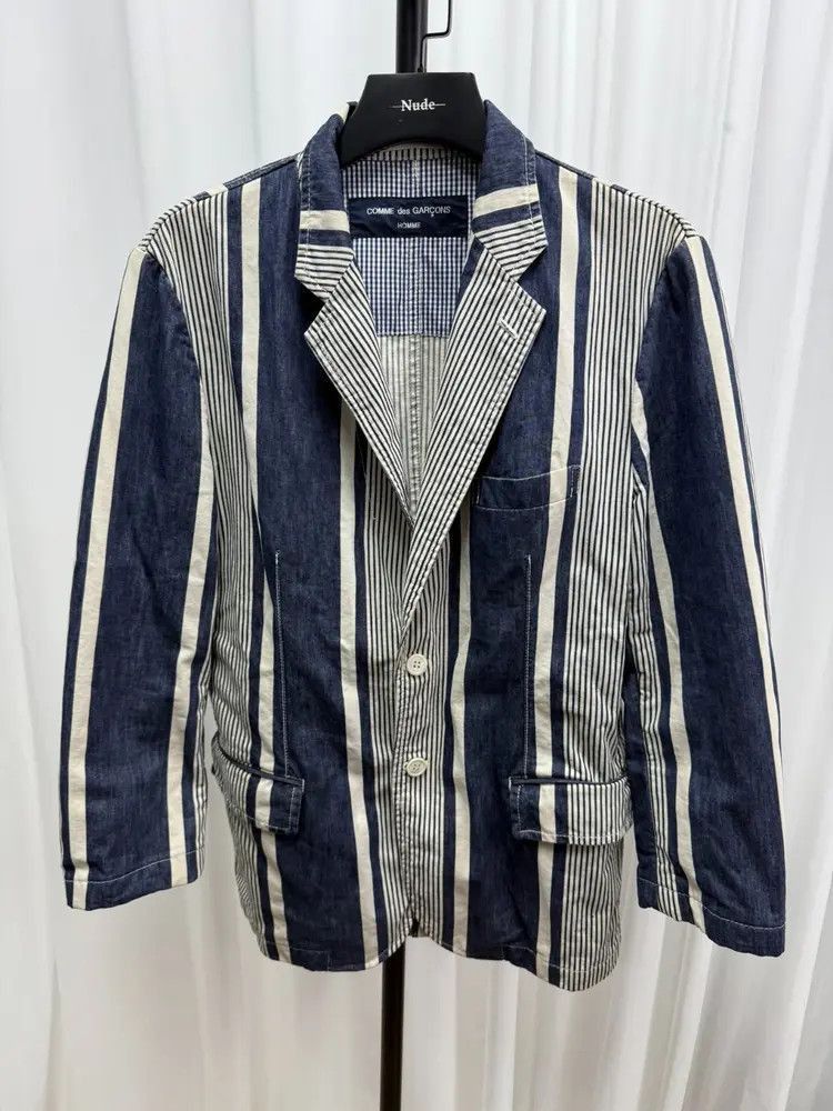 Comme des Garcons Comme Des Garcons Homme Stripes Denim Blazer Jacket-2507 Size US M / EU 48-50 / 2 - 7 Thumbnail