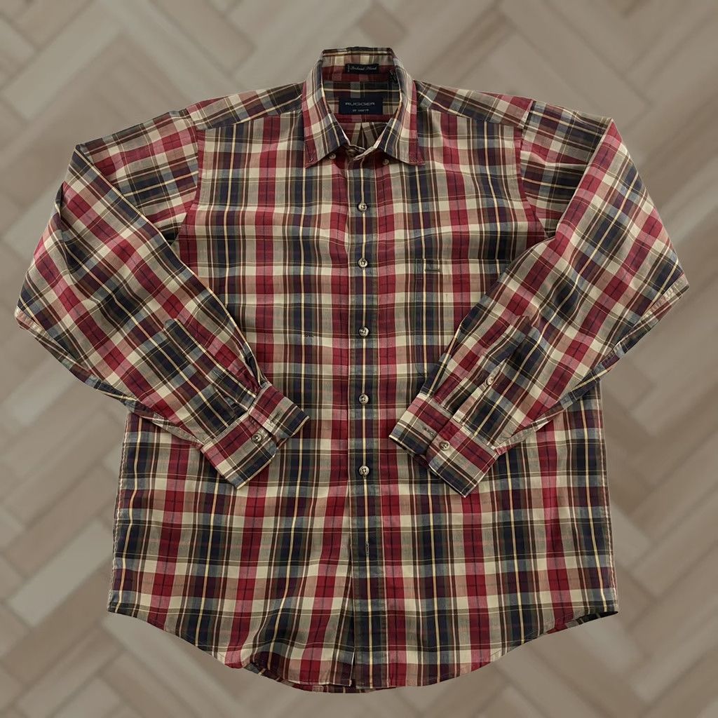 Gant GANT Rugger Foxhunt Plaid Long Sleeve Button-Up Shirt Mens Medium Red Size US M / EU 48-50 / 2 - 1 Thumbnail