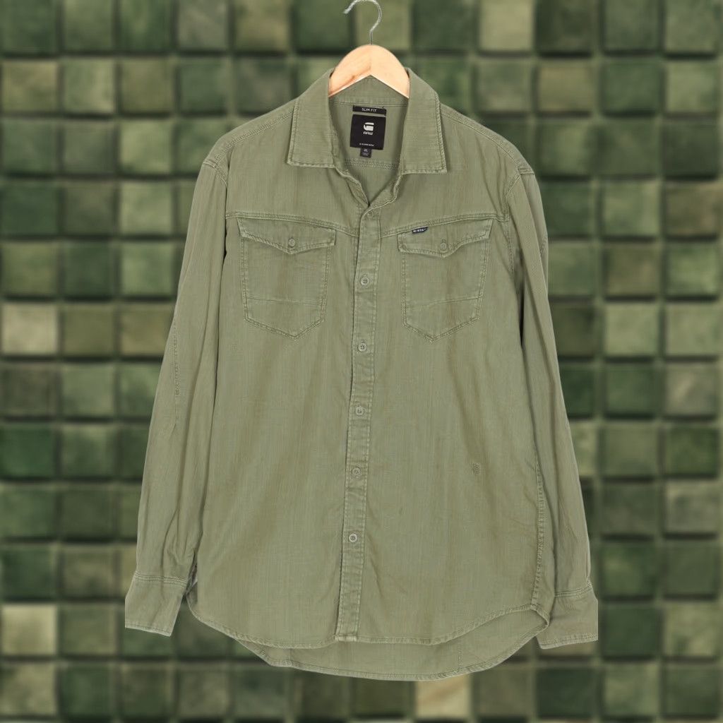 G-Star G-Star ARC 3D SLIM Denim Shirt Men XL Long Sleeve Slim Fit VR2842 Size US XL / EU 56 / 4 - 1 Thumbnail