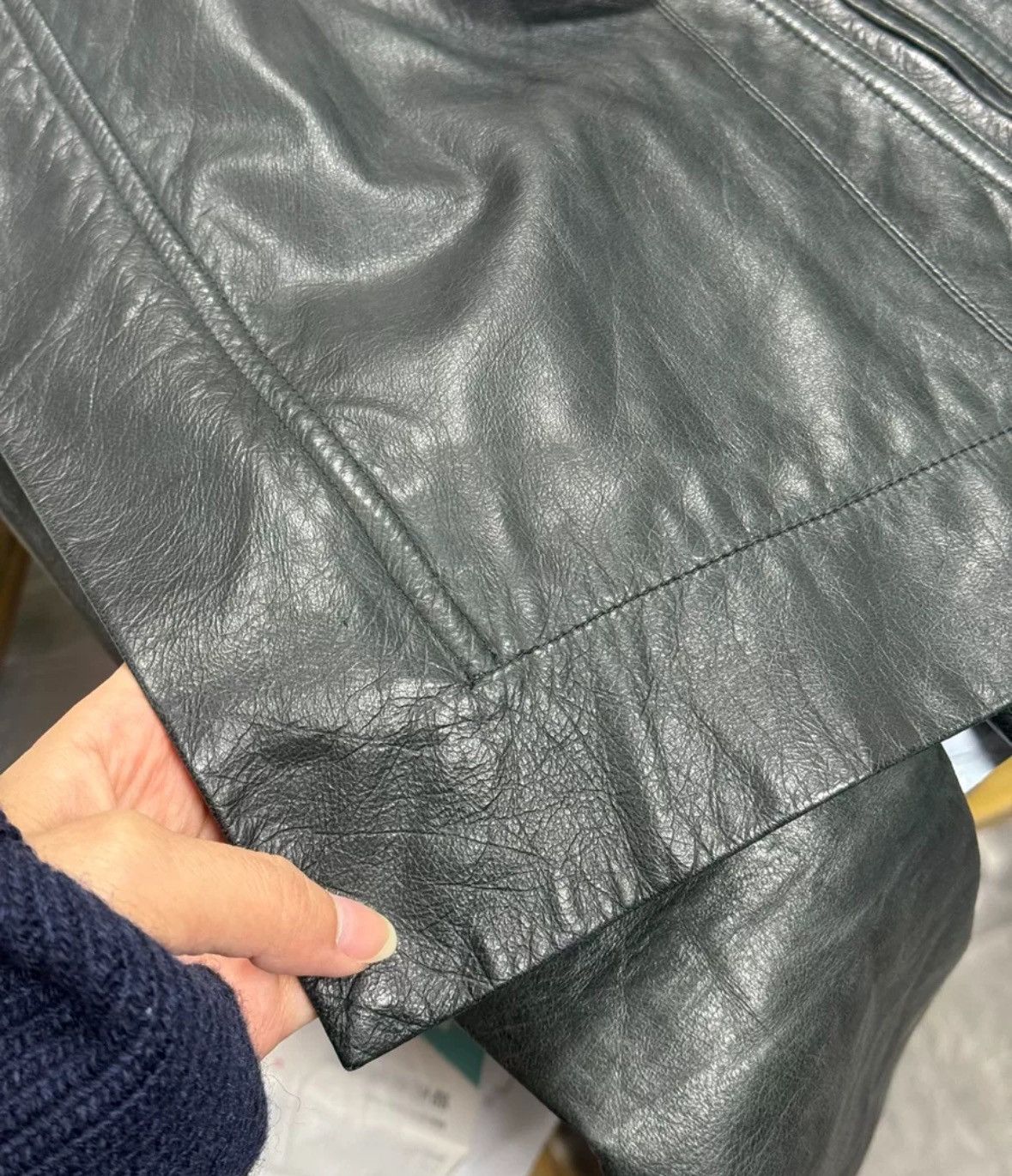Rick Owens Rick Owens Sheepskin Motorcycle Dark Leather Jacket Size US S / EU 44-46 / 1 - 6 Thumbnail