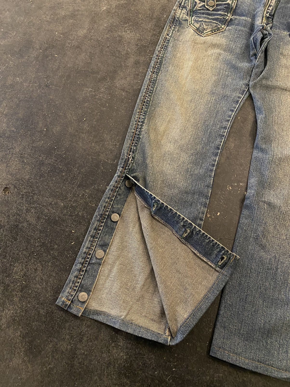 Beauty Beast Y2k Morgan Homme Button Flare Style Jeans Size US 34 / EU 50 - 3 Thumbnail