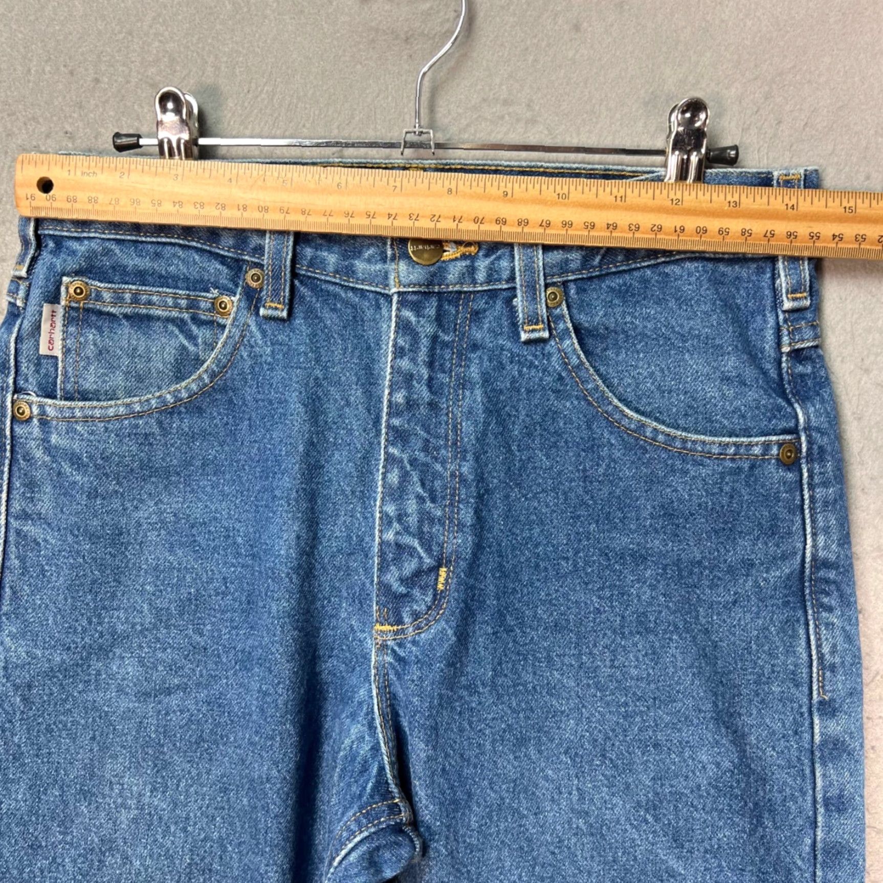 Carhartt VINTAGE Carhartt Mens Jeans 29 x 30 Relaxed Denim Blue 5-Pocket Straight Regular Inseam 30 Mens Jeans Blu Carhartt Denim Jeans Size US 29 - 4 Thumbnail