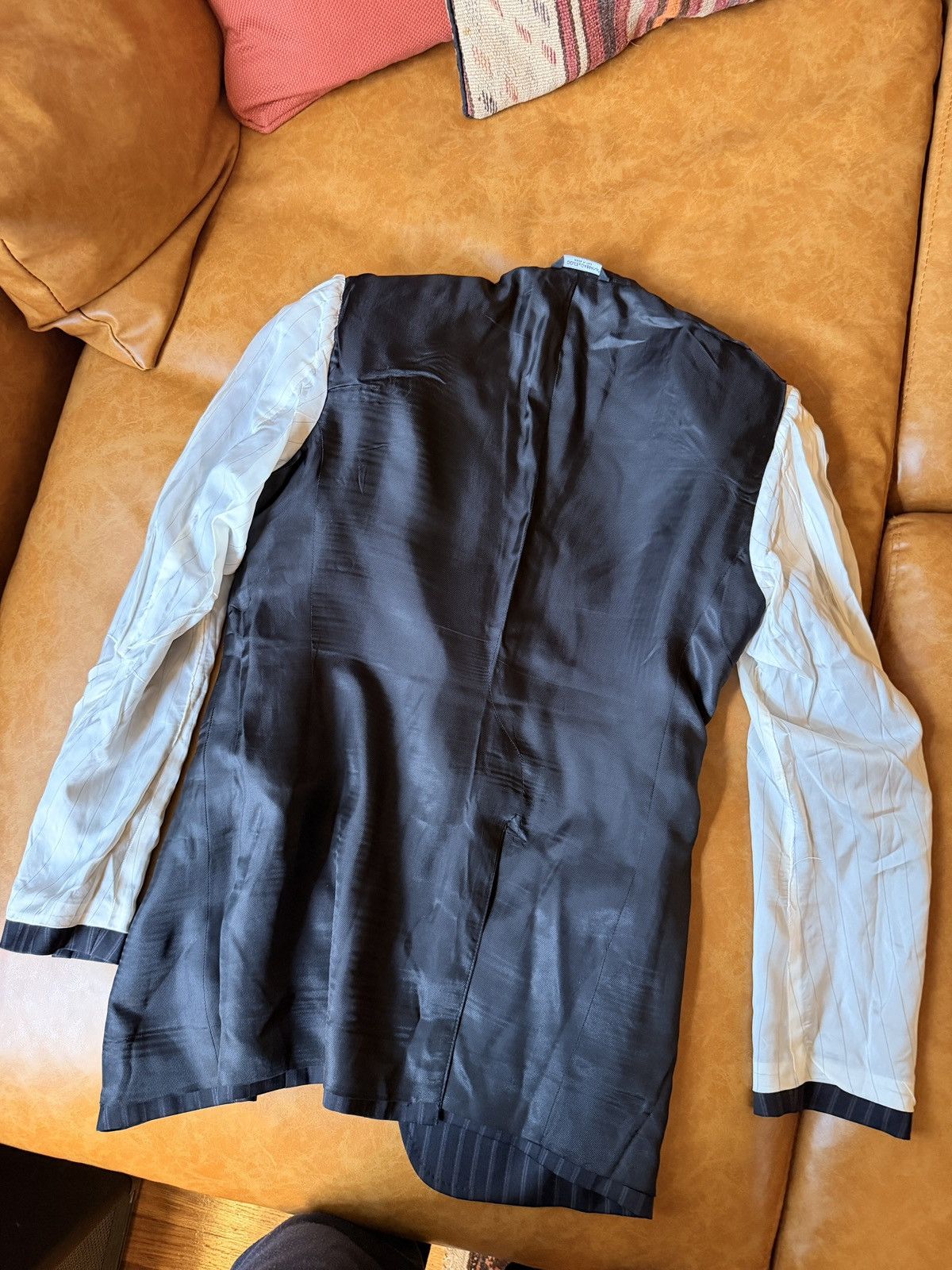 Dolce & Gabbana Dolce & Gabbana Pinstriped Charcoal Black Blazer Luxury Size 46R - 6 Thumbnail